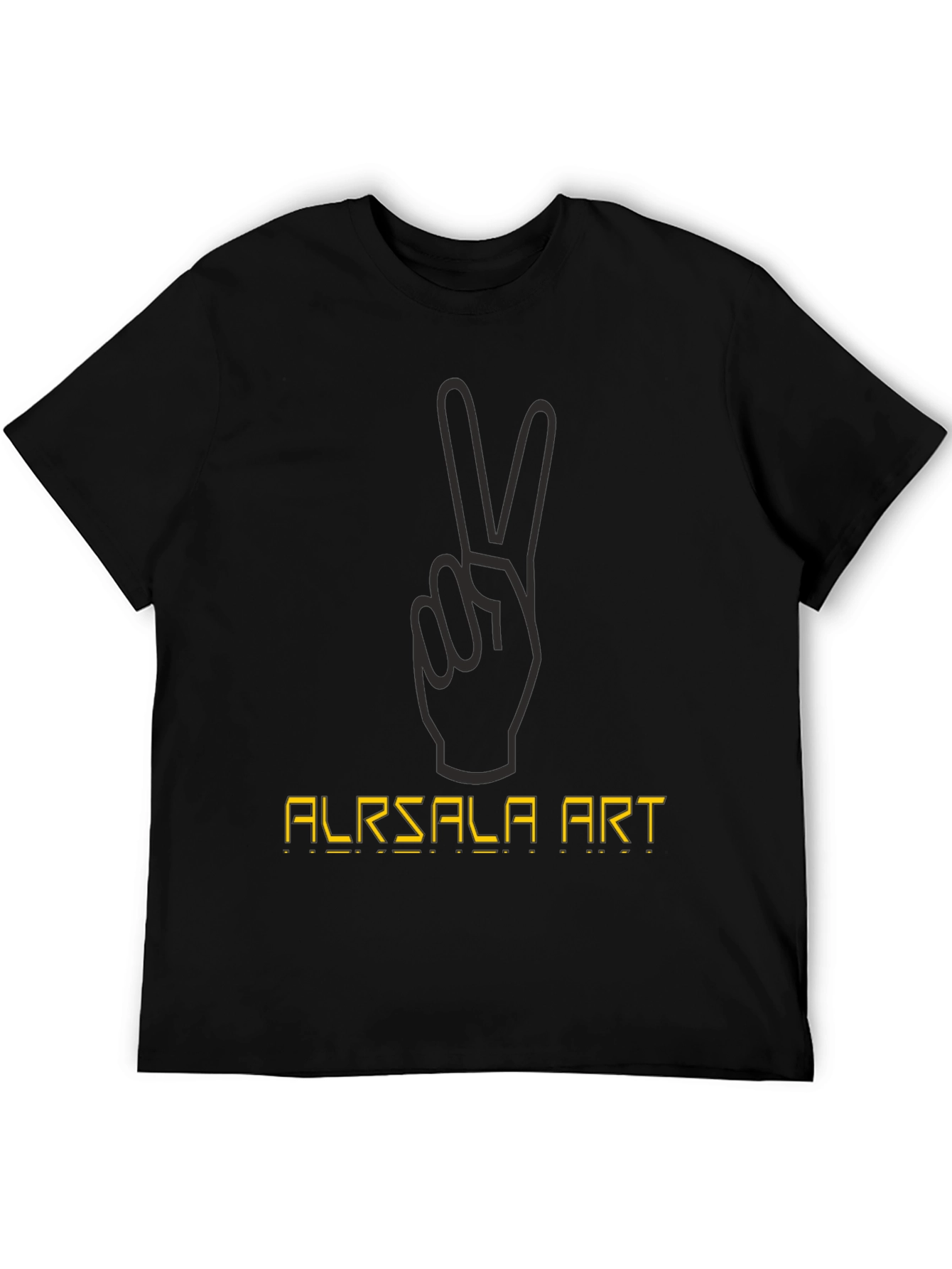 Black Peace Sign Graphic Tee - Stylish Black Cotton T-Shirt view 5