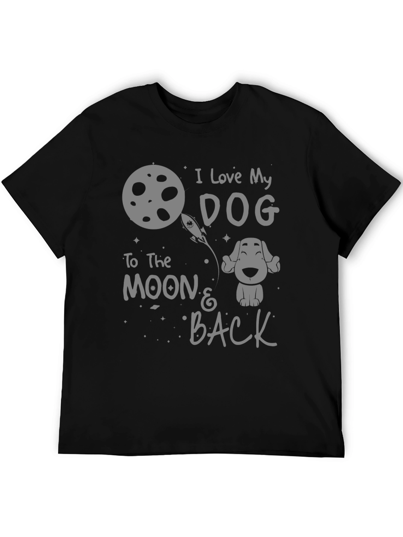 Black I Love My Dog To The Moon And Back T-Shirt view 5