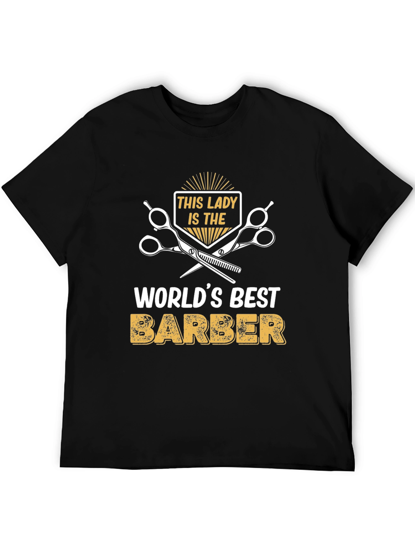 Black World's Best Lady Barber T-Shirt - Black view 5