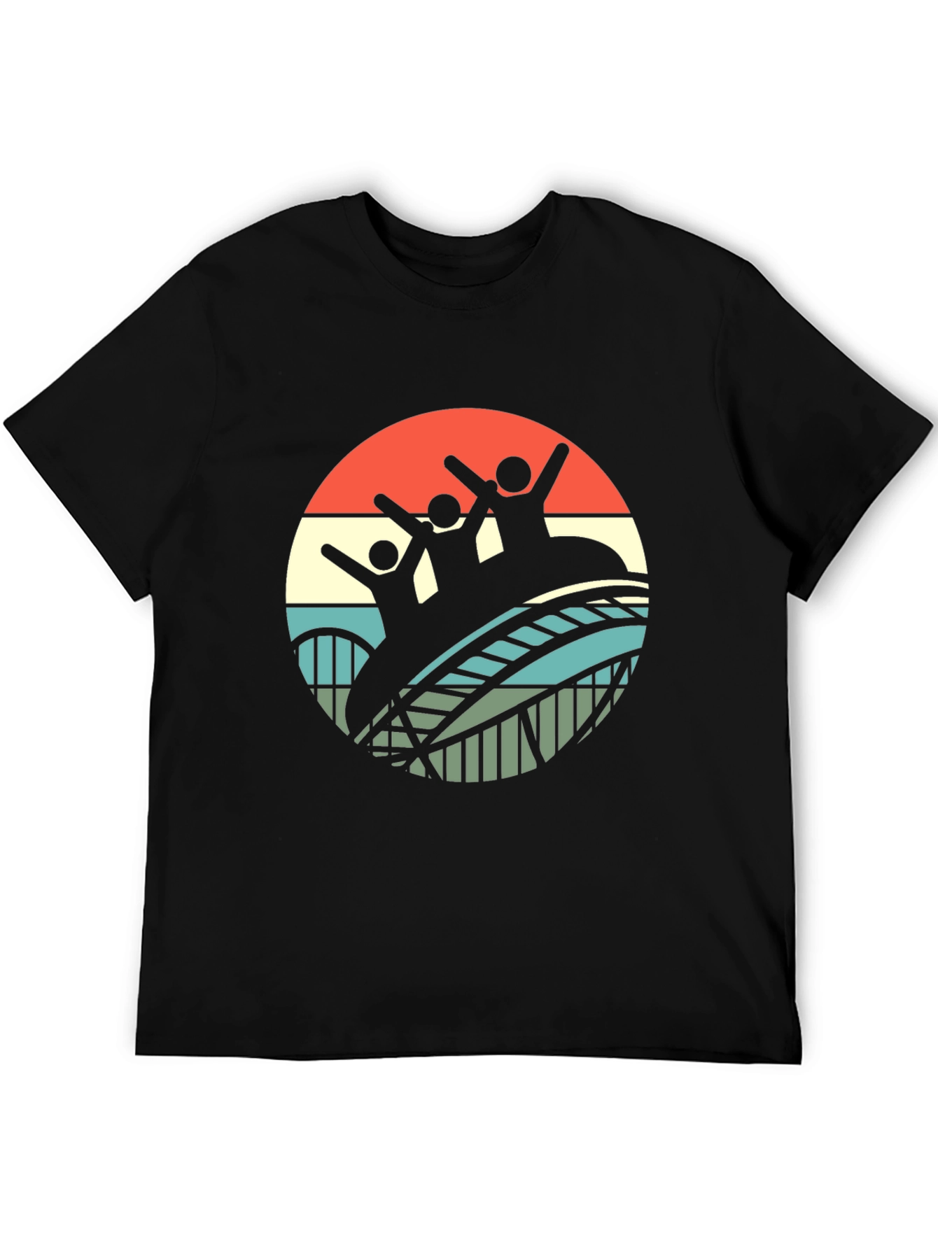 Black Retro Roller Coaster Ride T-Shirt - Black view 5