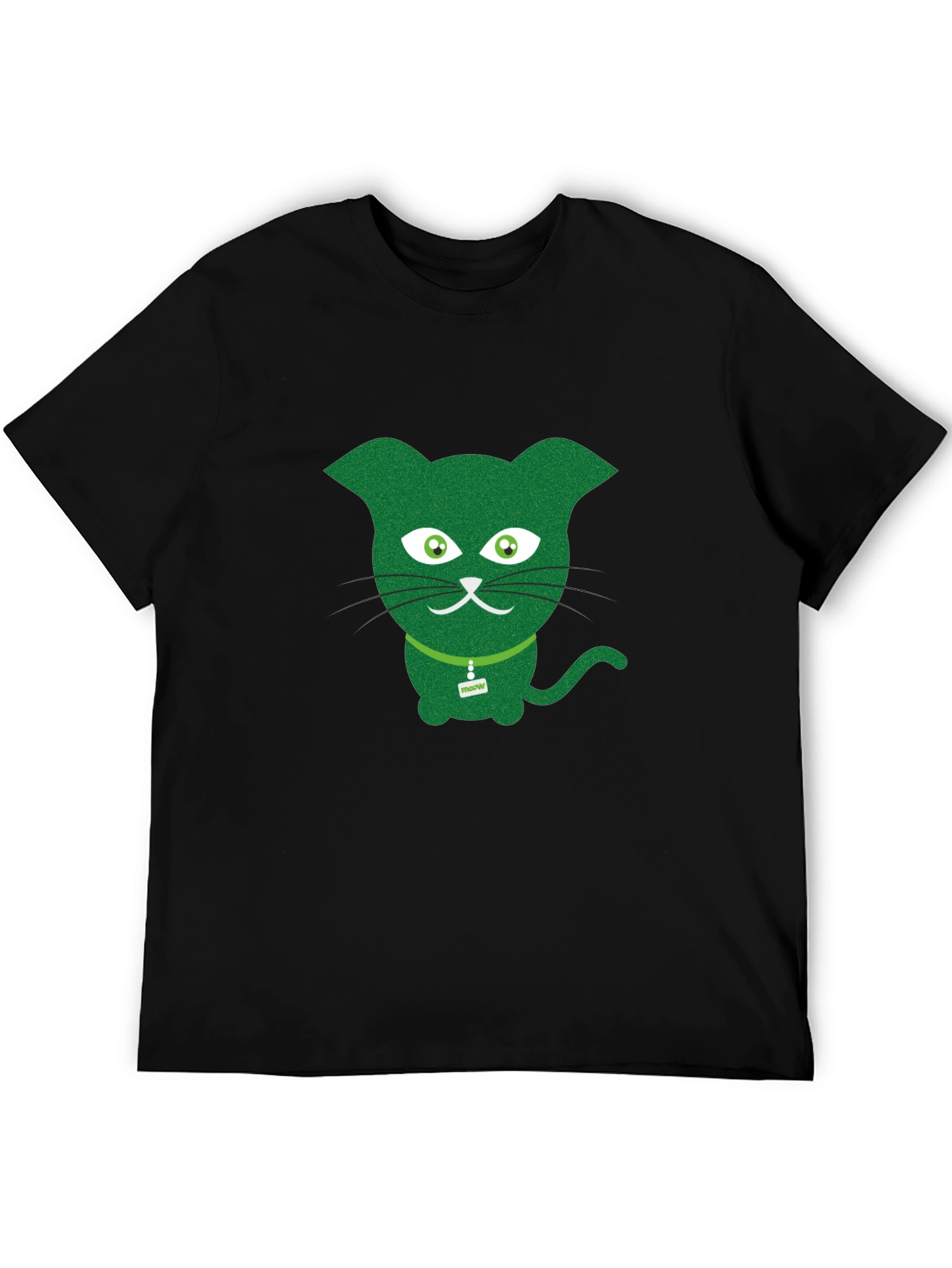 Black Green Cat Graphic Tee - Fun & Quirky view 5