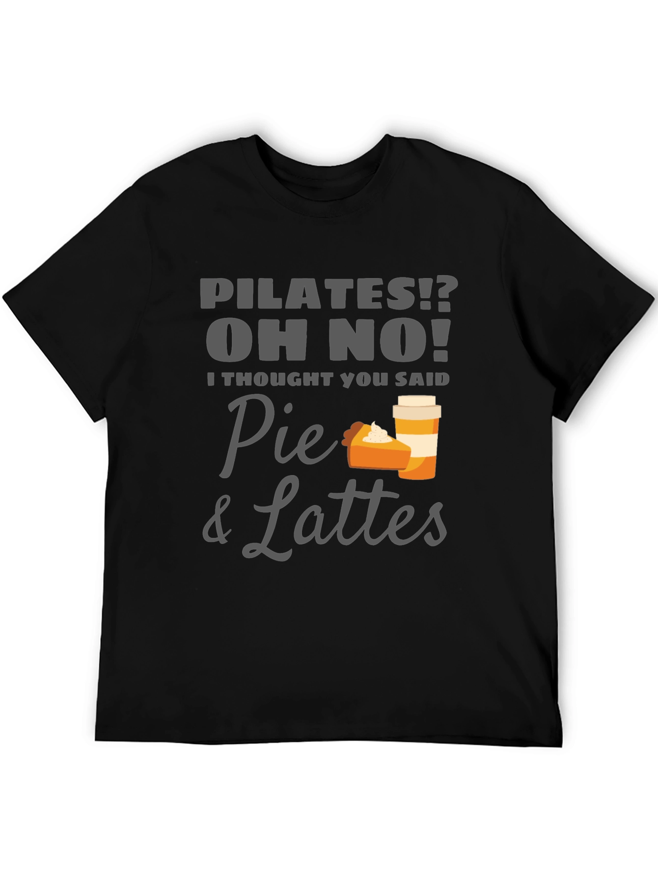 Black Pie & Lattes Graphic Tee - Funny Pilates T-Shirt view 5