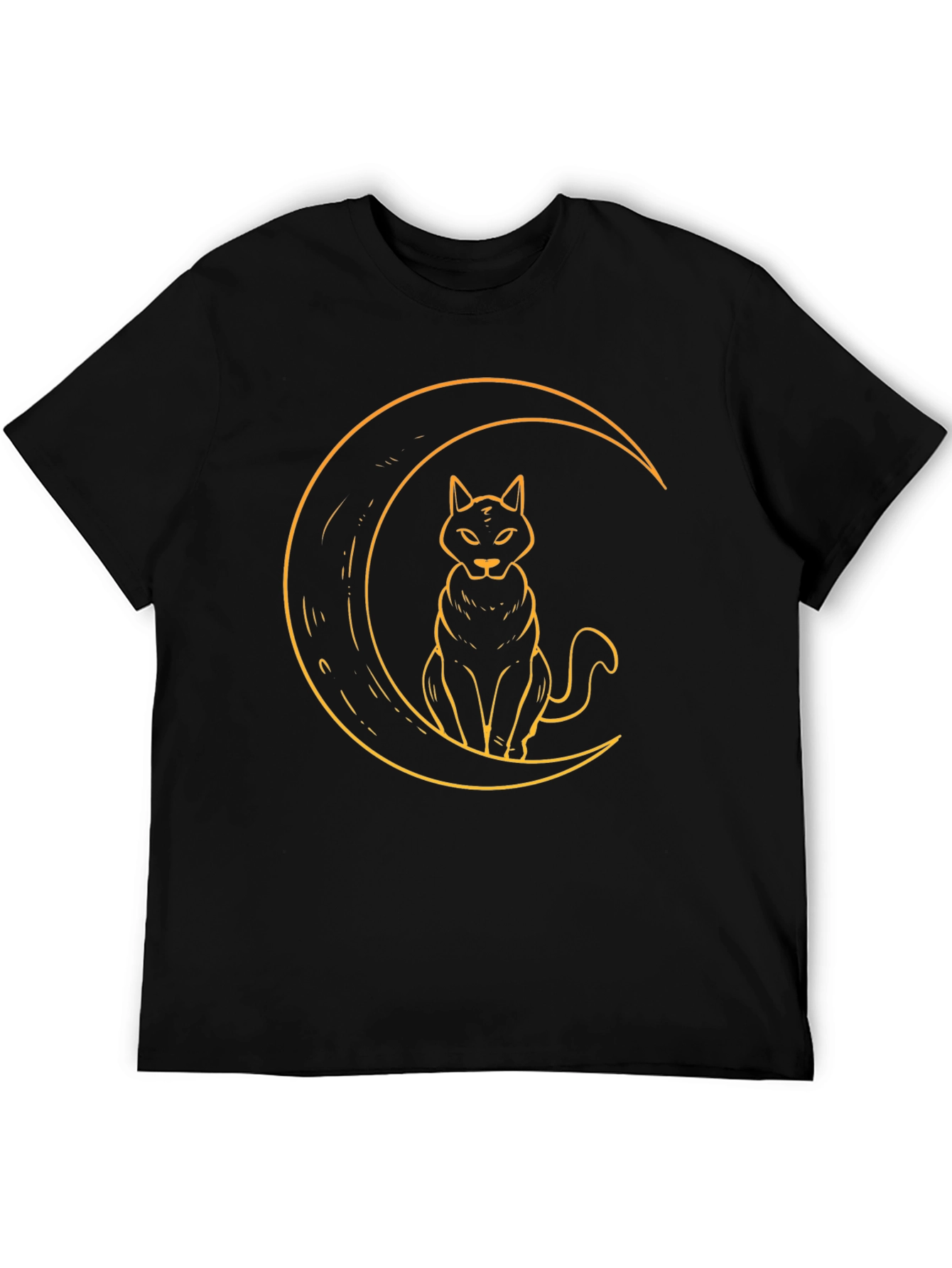 Black Cat Moon Graphic T-Shirt - Soft Cotton Tee view 5