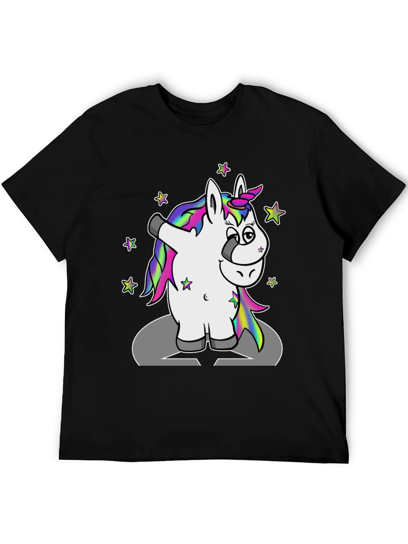 Black Dabbing Unicorn T-Shirt view 5