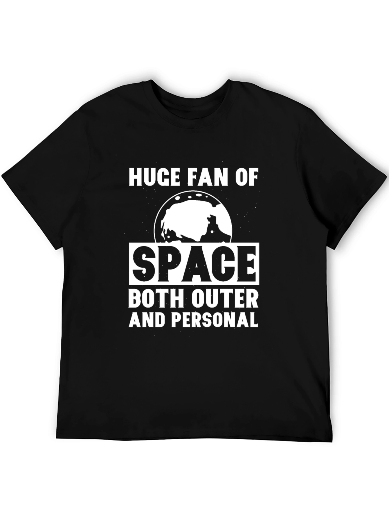 Black Space Fan T-Shirt: Outer & Personal Humor Tee view 5