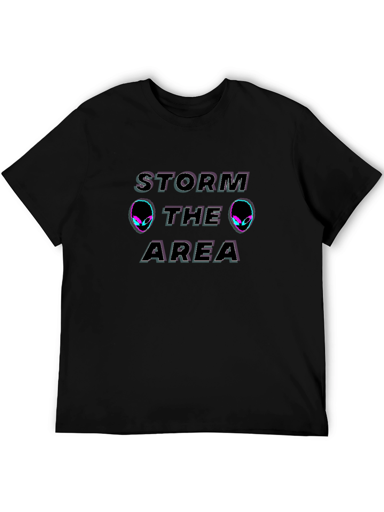Black Storm the Area T-Shirt | Alien Graphic Tee view 5