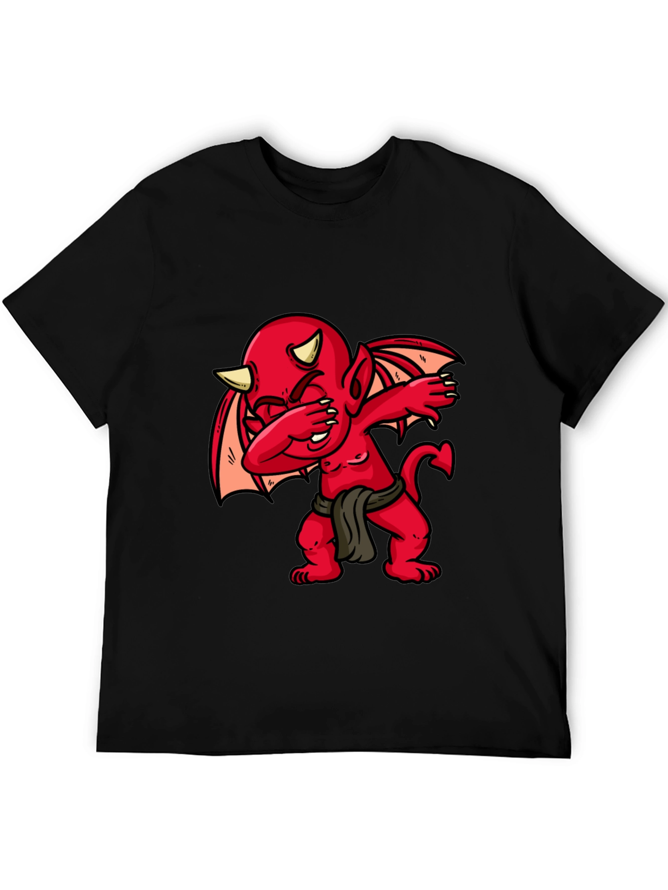 Black Dabbing Devil Graphic Tee - Men's Black T-Shirt view 5