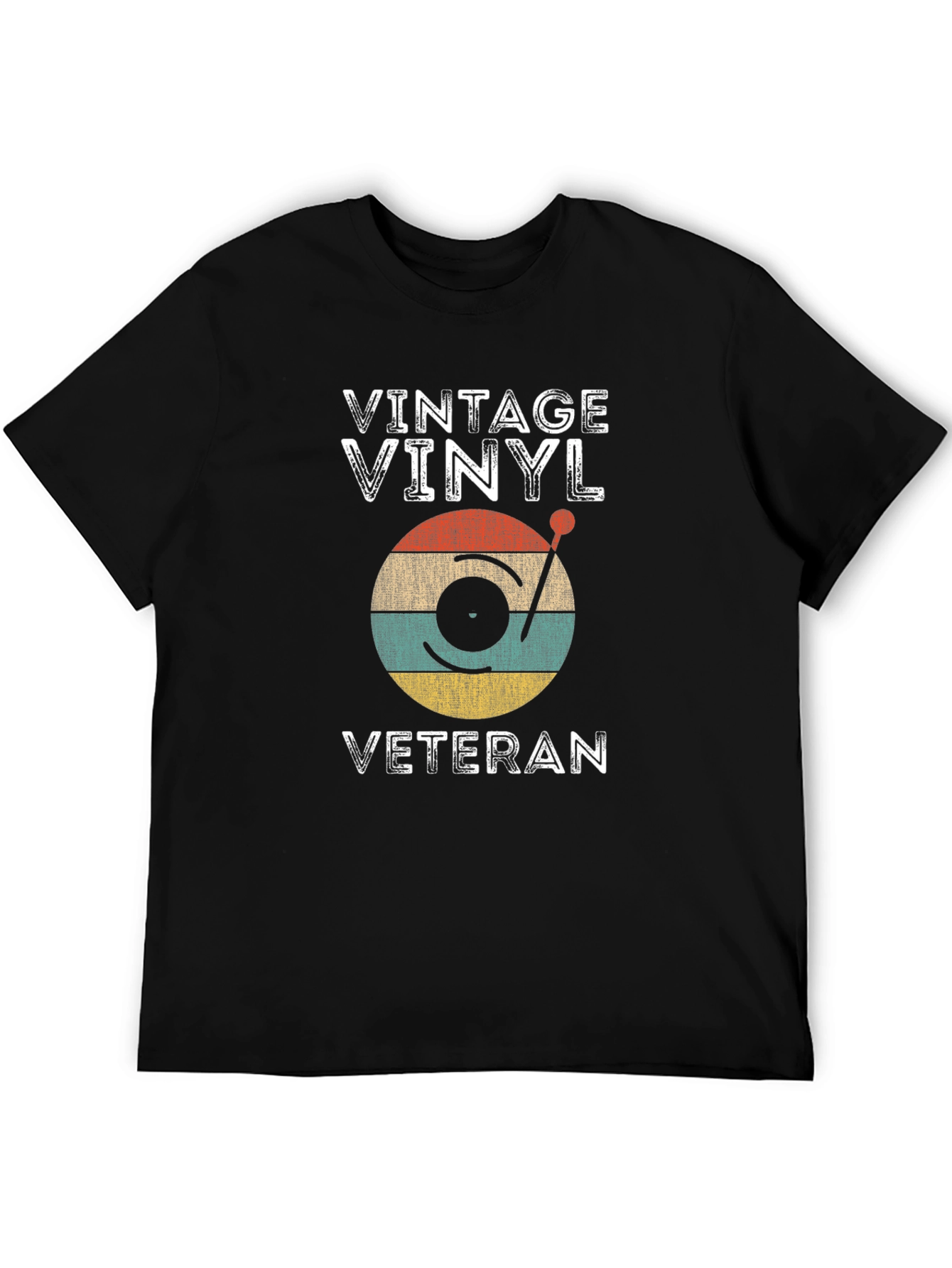 Black Vintage Vinyl Veteran T-Shirt view 5
