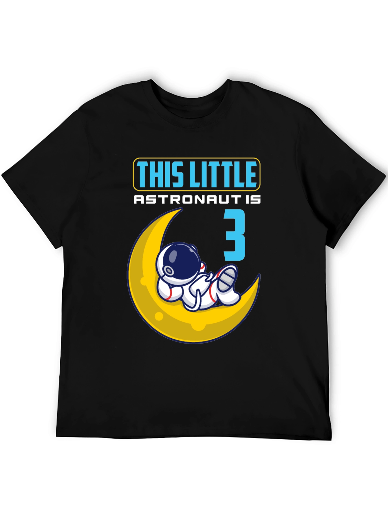 Black Little Astronaut Birthday Shirt - Age 3 view 5