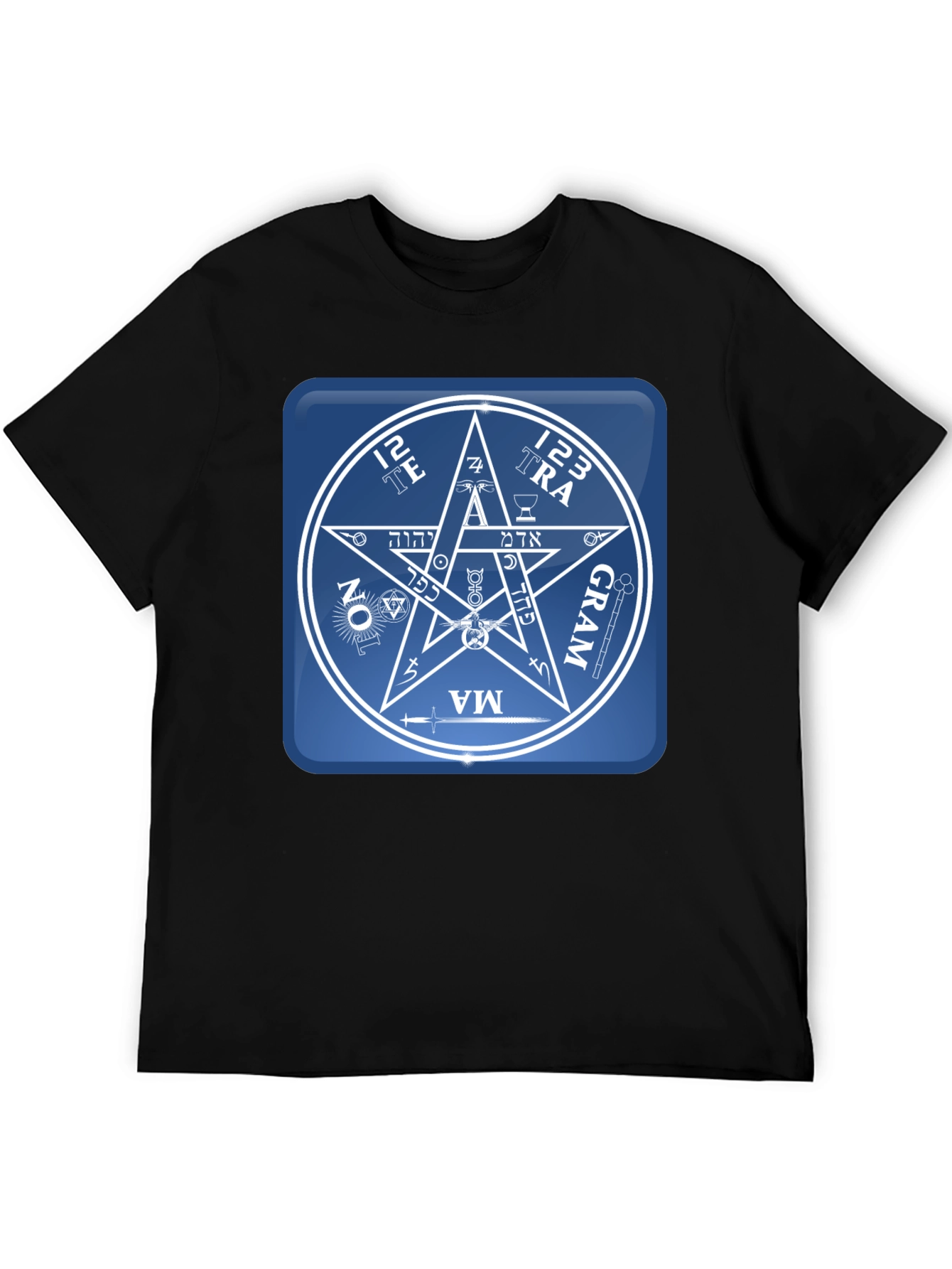 Black Esoteric Symbol Graphic Tee - Unisex Black T-Shirt view 5