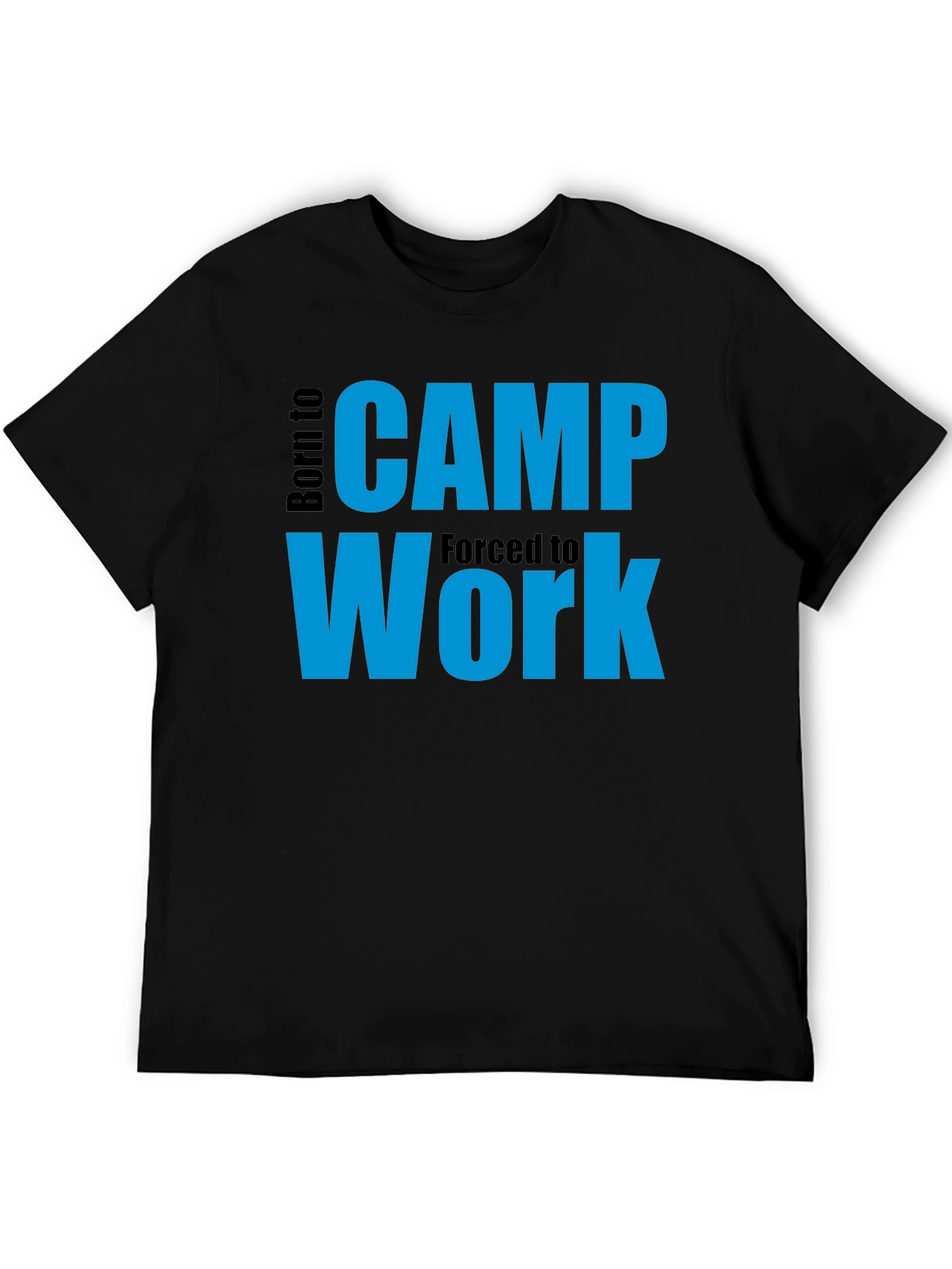 Black Born to Camp T-Shirt - Funny Outdoor Tee view 5