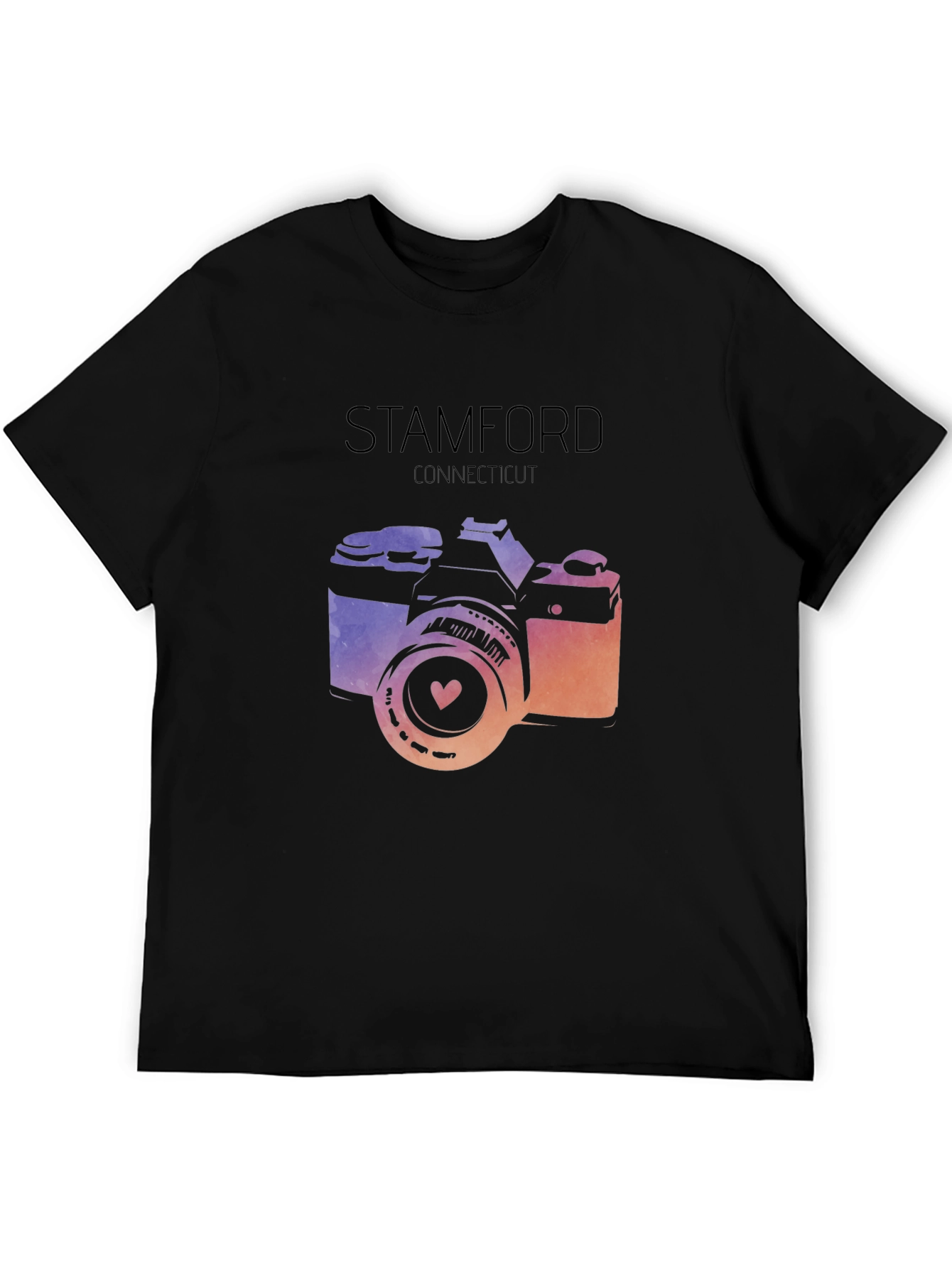 Black Stamford Connecticut Camera Graphic Tee view 5