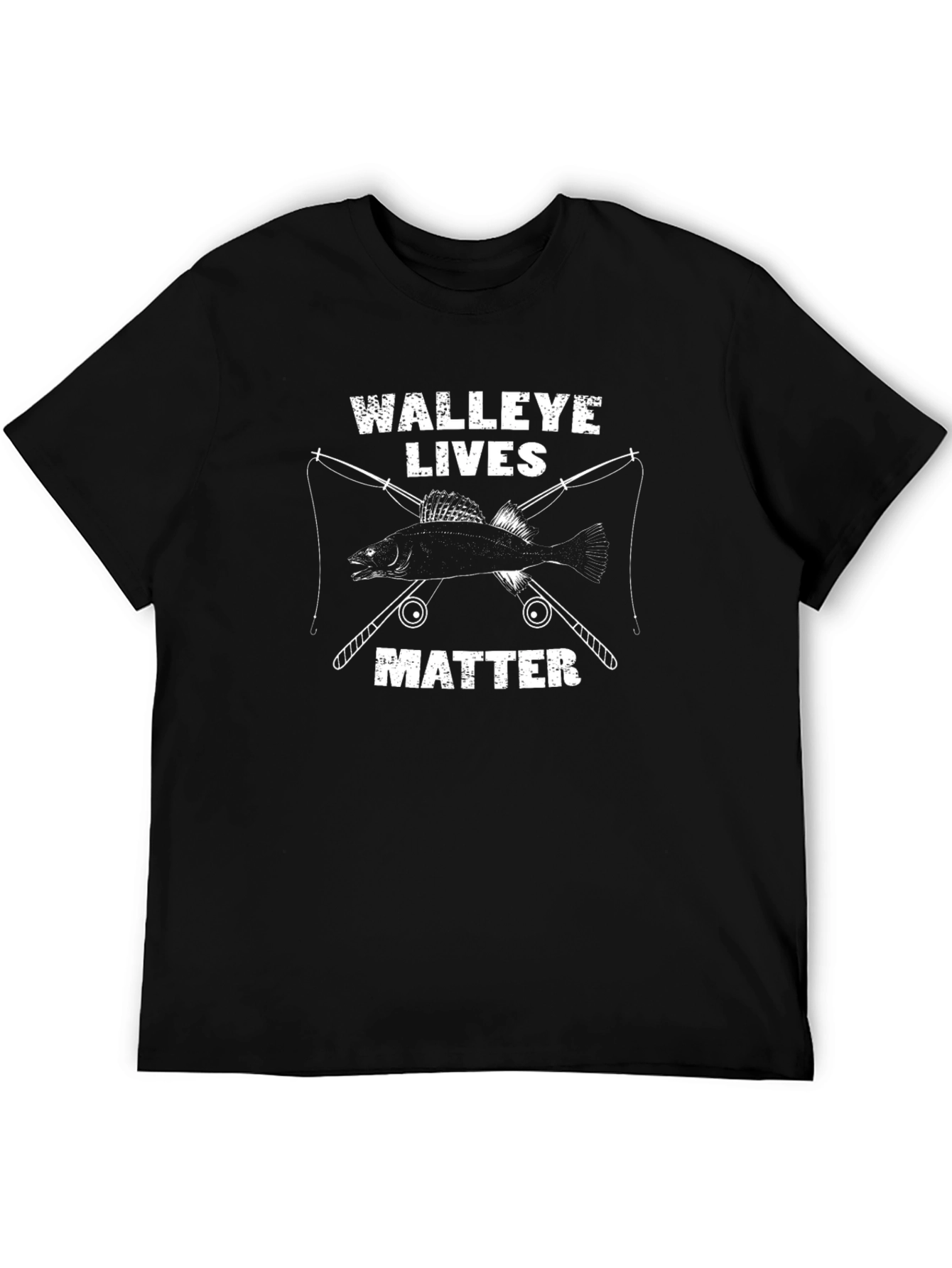 Black Walleye Lives Matter Fishing T-Shirt view 5