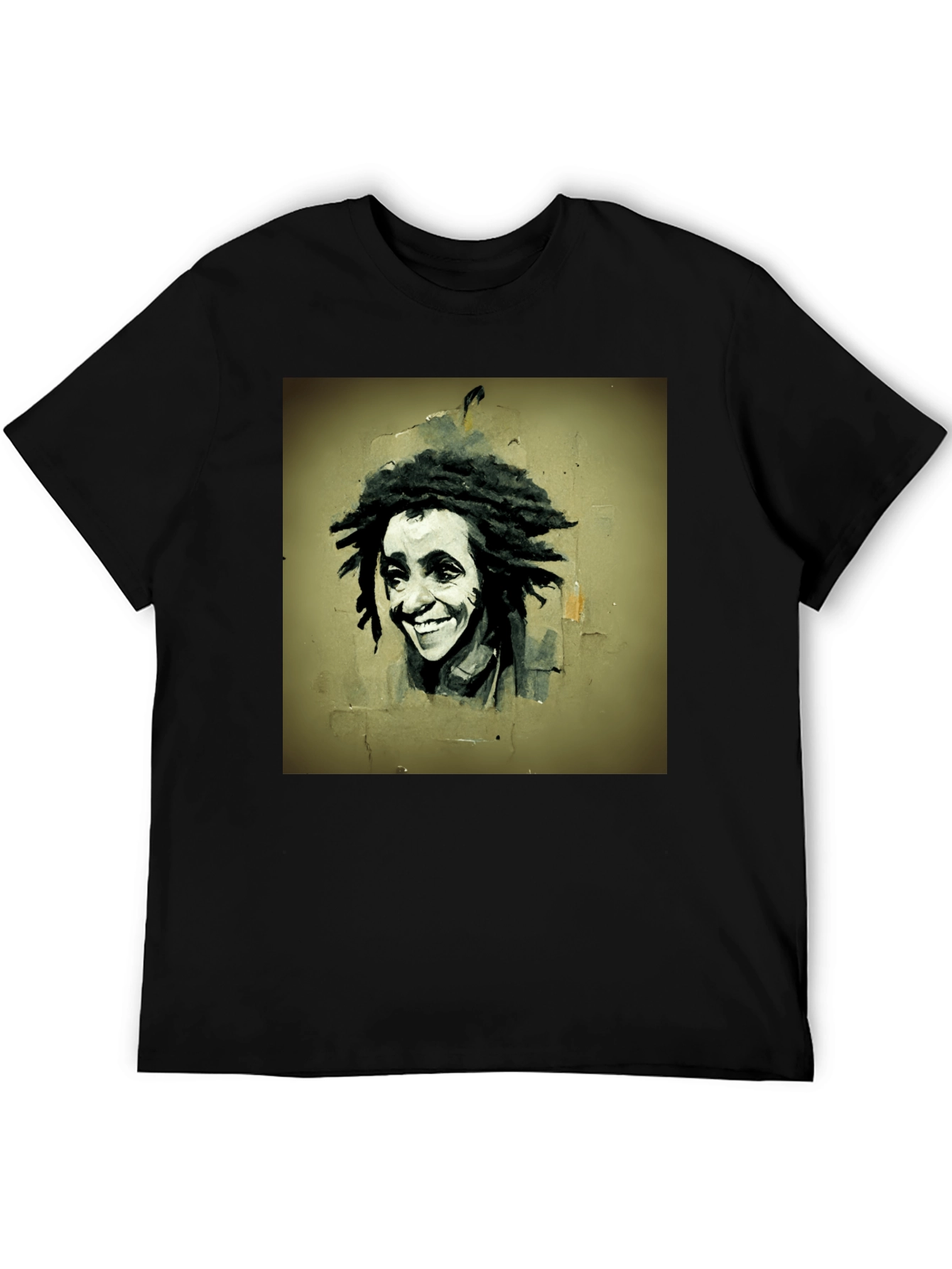 Black Rasta Portrait Graphic Tee - Unique Style view 5