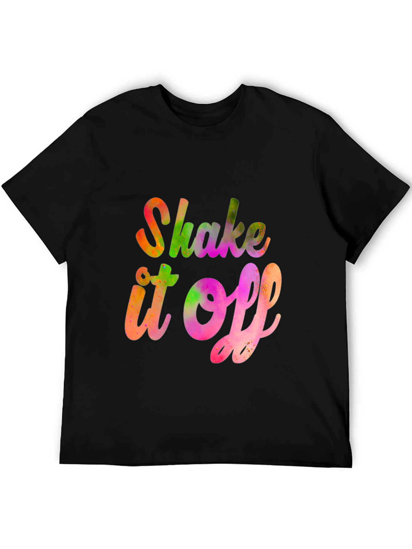 Black Shake It Off Graphic Tee - Vibrant Trendy Design view 5