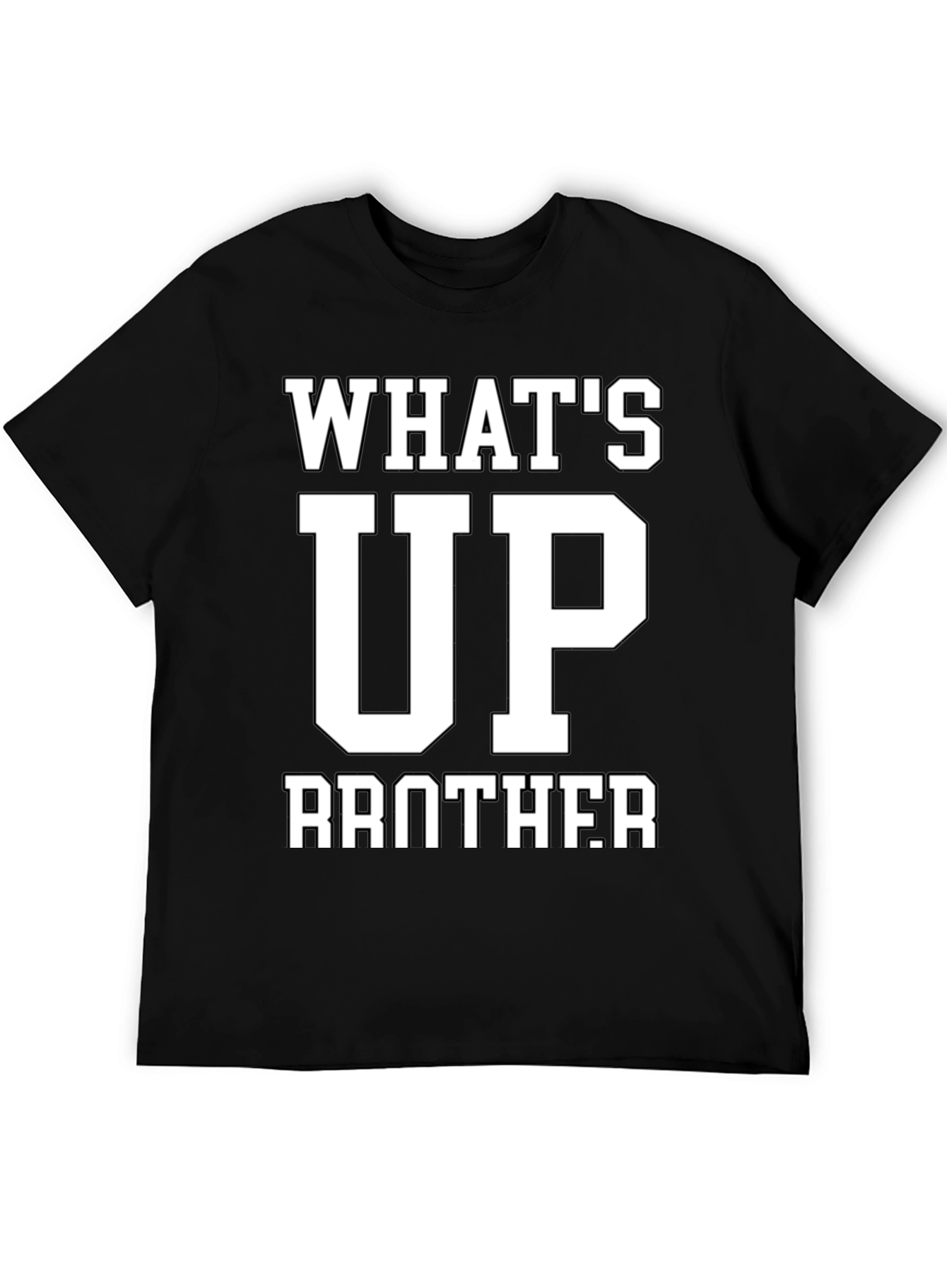 Black What's Up Brother Black Graphic T-Shirt view 5