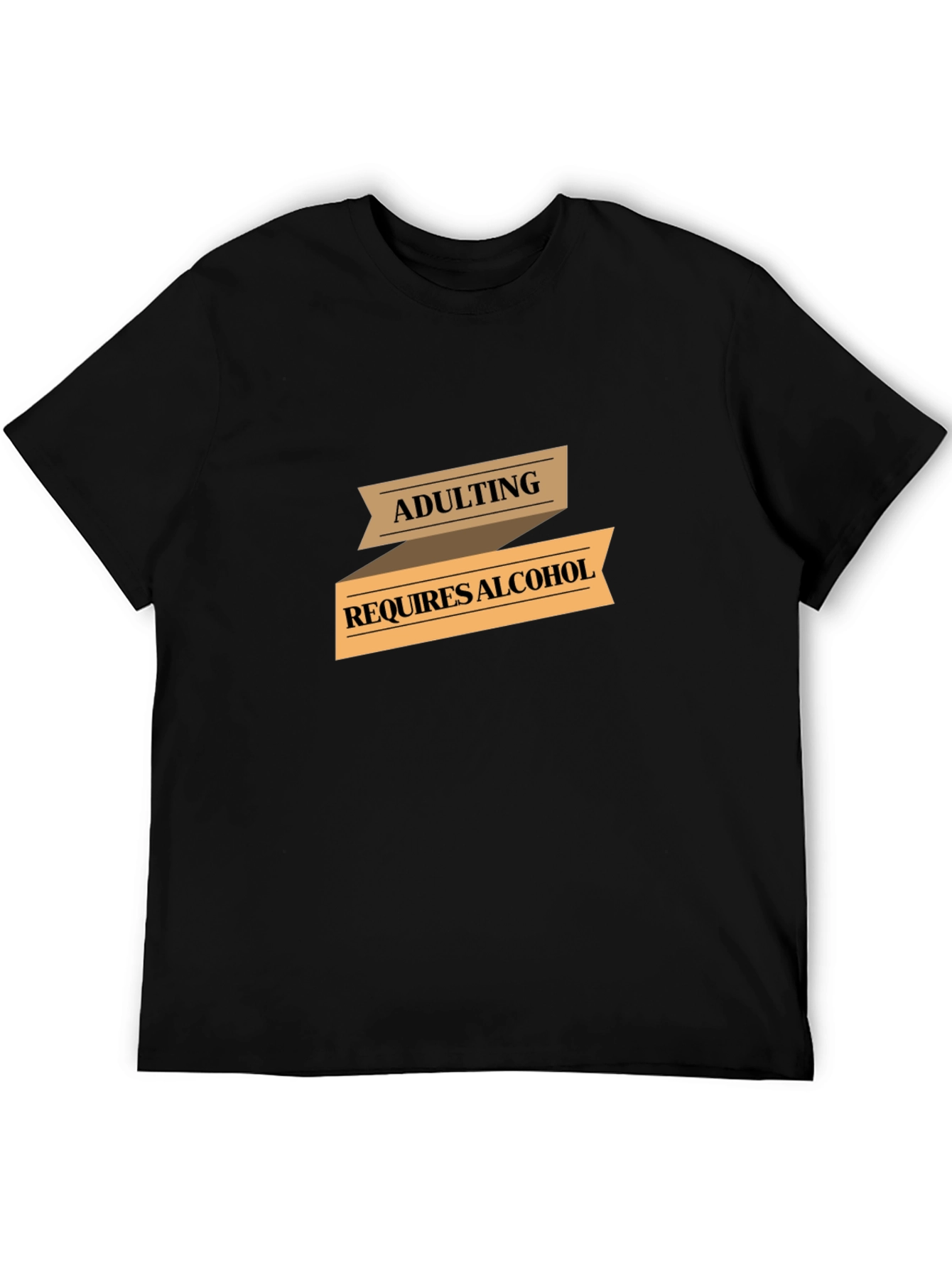 Black Adulting Requires Alcohol Graphic T-Shirt view 5