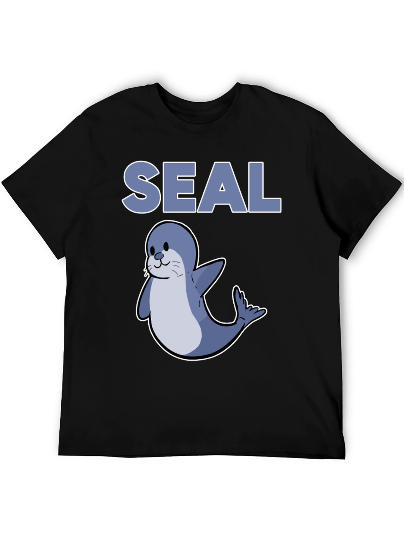 Black Cute Seal Graphic T-Shirt - Black view 5