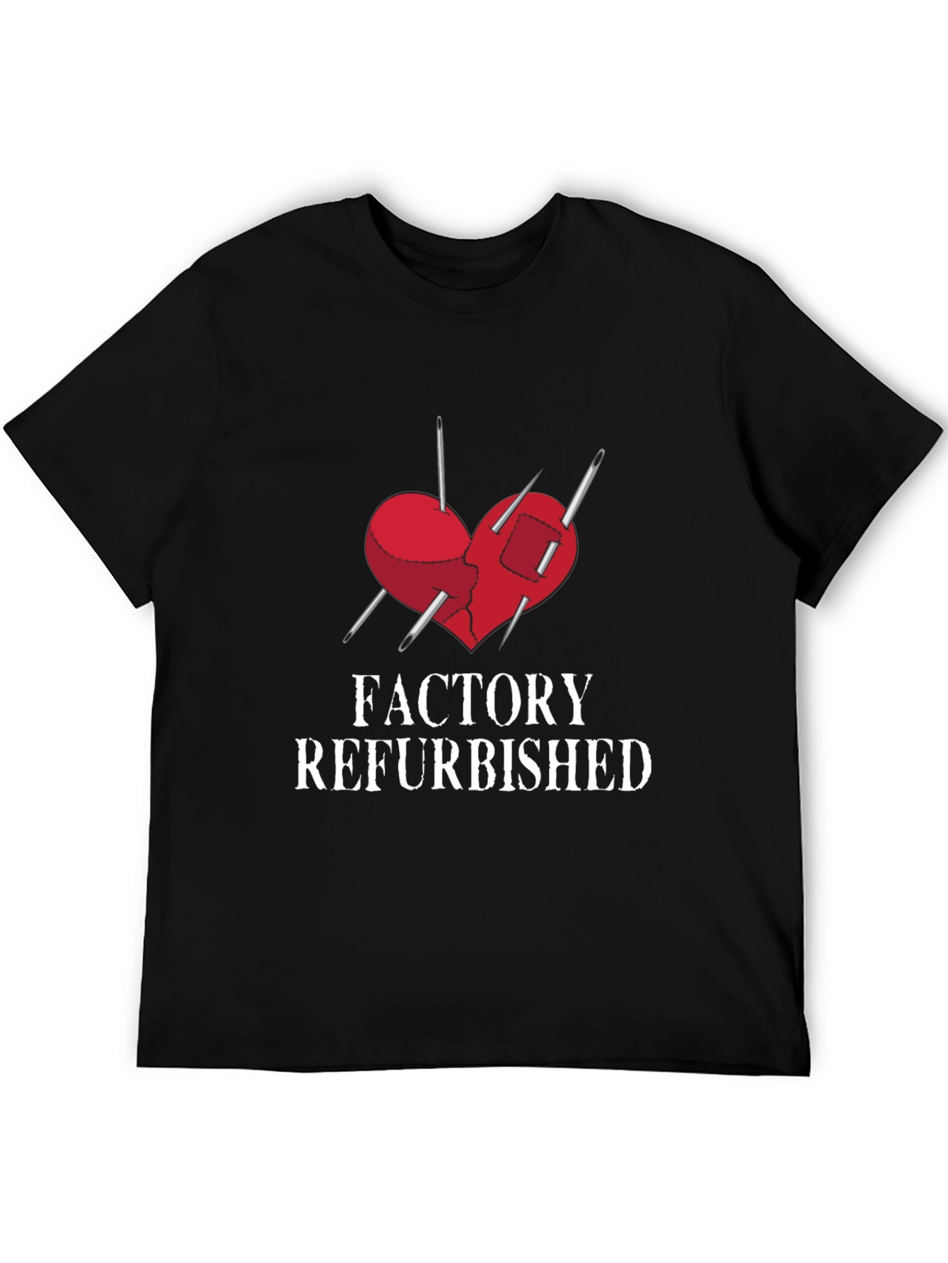 Black Factory Refurbished Heart Graphic Tee view 5