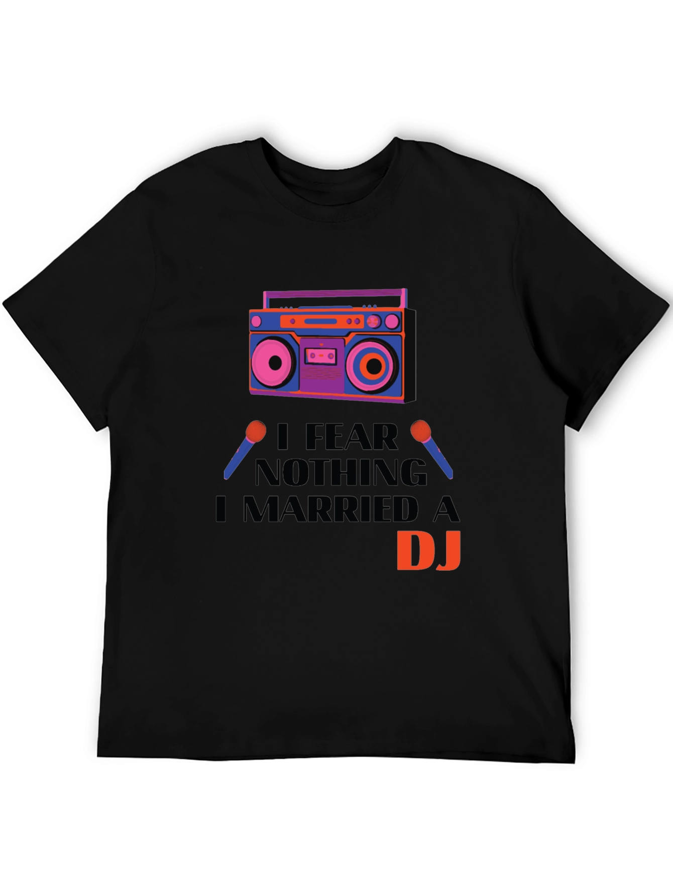 Black I Married a DJ Graphic T-Shirt view 5