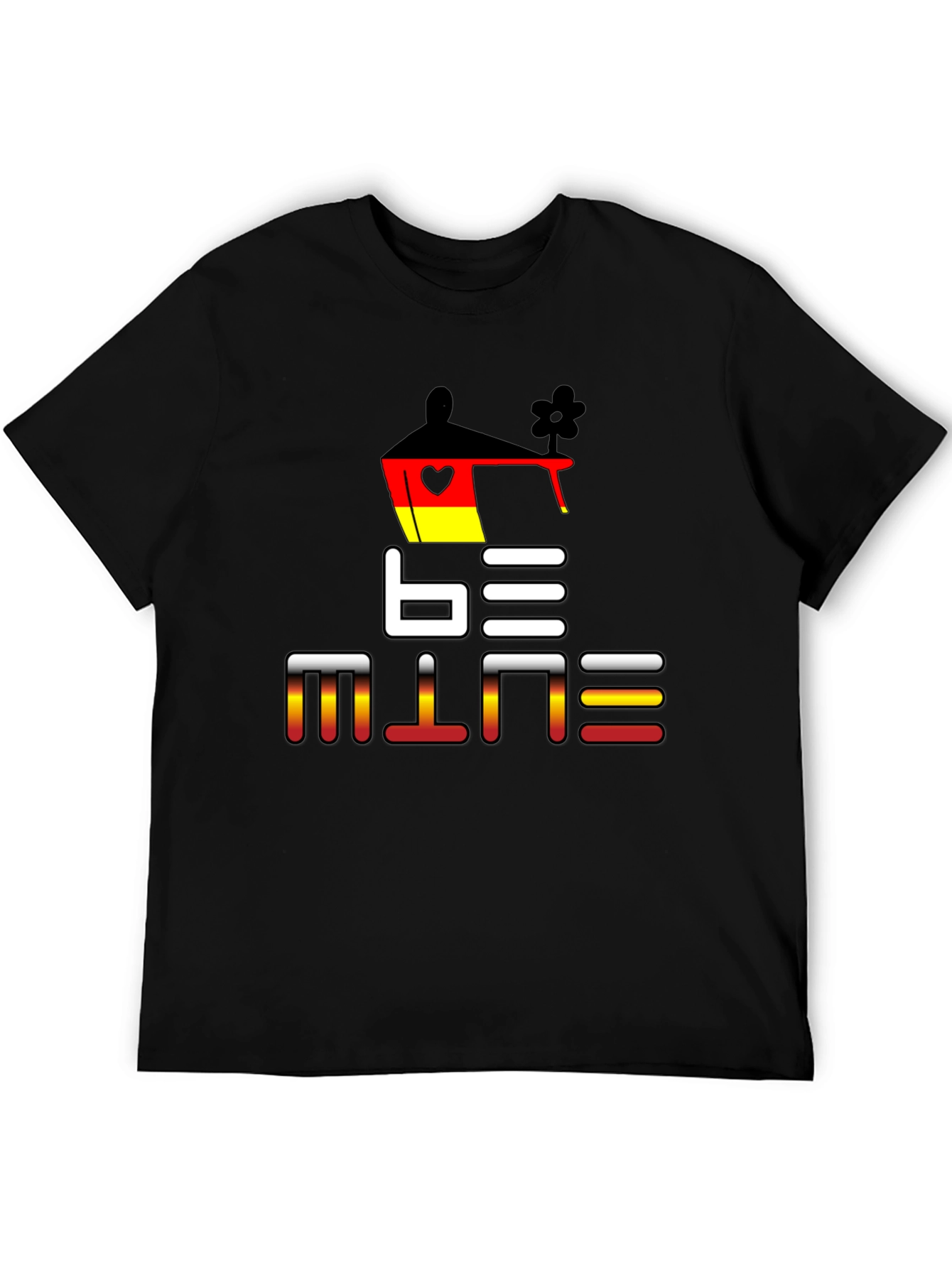 Black Be Mine Germany T-Shirt - Unique Love Design view 5