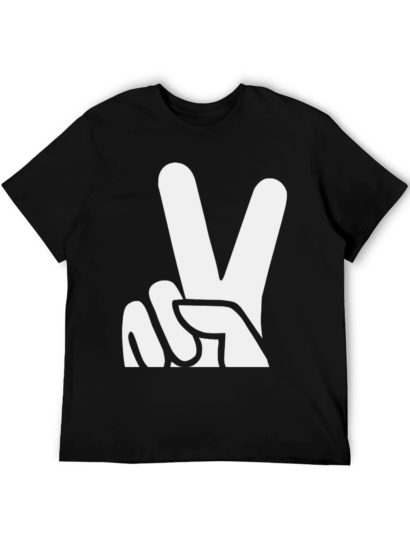 Black Peace Sign Graphic Tee - Black T-Shirt view 5