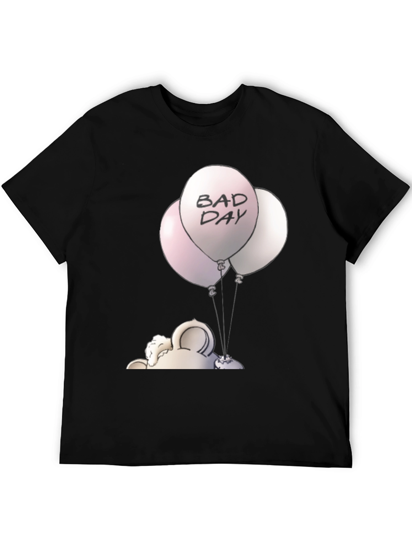 Black Bad Day Balloons Graphic Tee - Unisex Black T-Shirt view 5