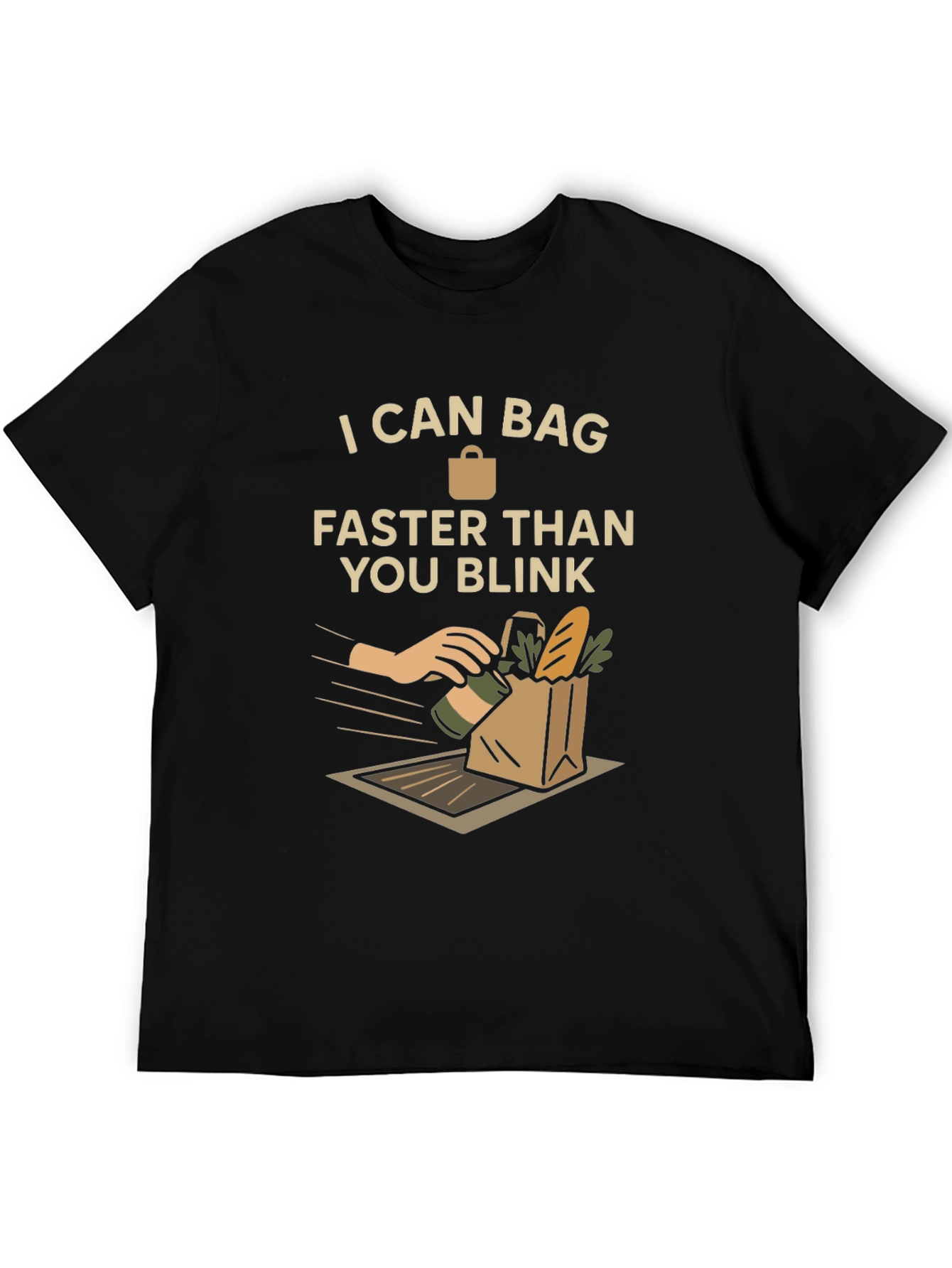 Black I Can Bag Faster T-Shirt view 5