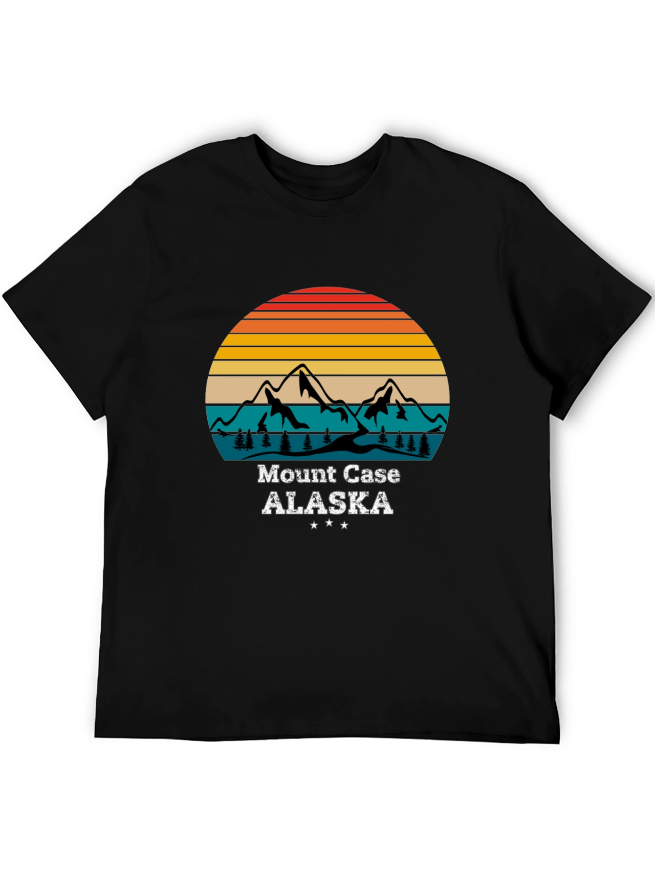 Black Mount Case Alaska Retro Graphic T-Shirt view 5