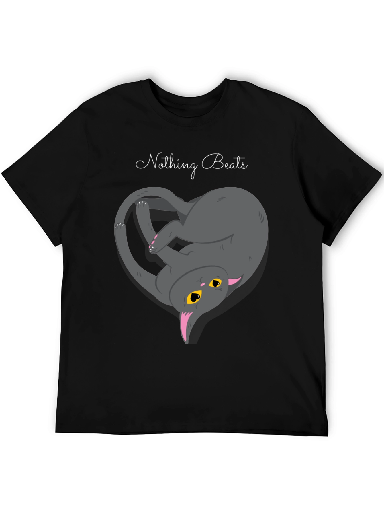 Black Nothing Beats Cat Love T-Shirt view 5