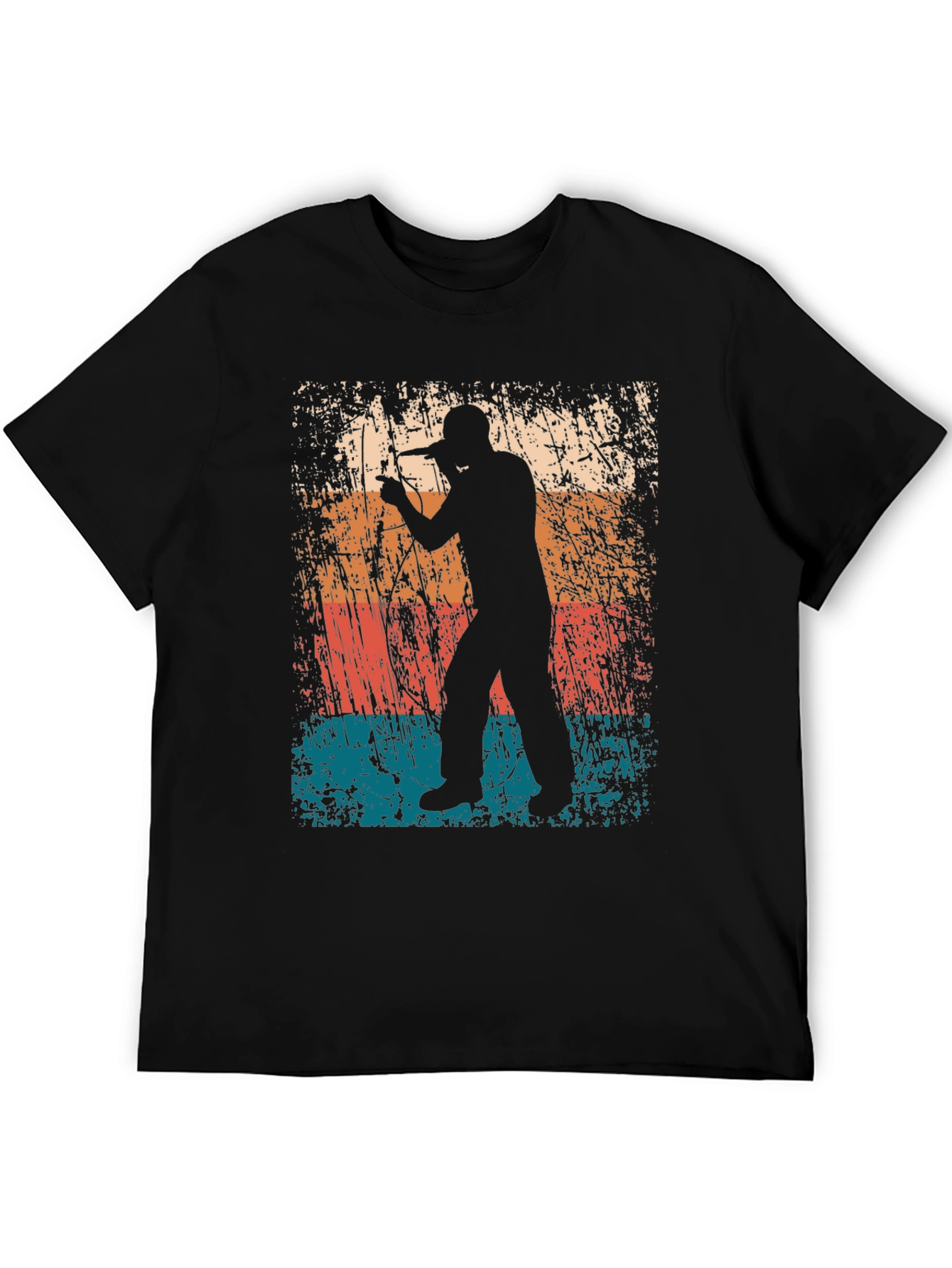 Black Retro Singer Graphic Tee - Black view 5