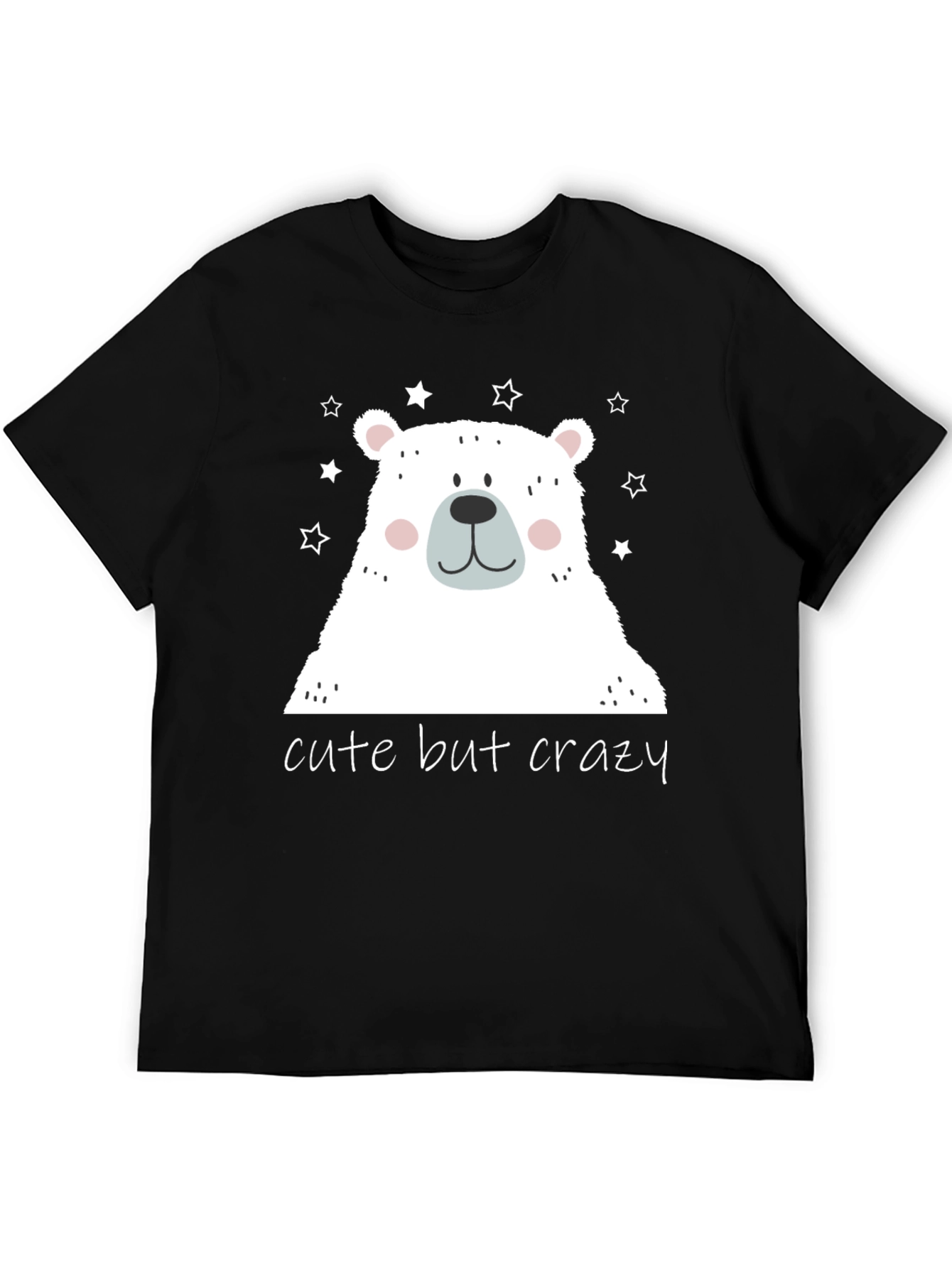 Black Cute But Crazy Bear Graphic Tee view 5