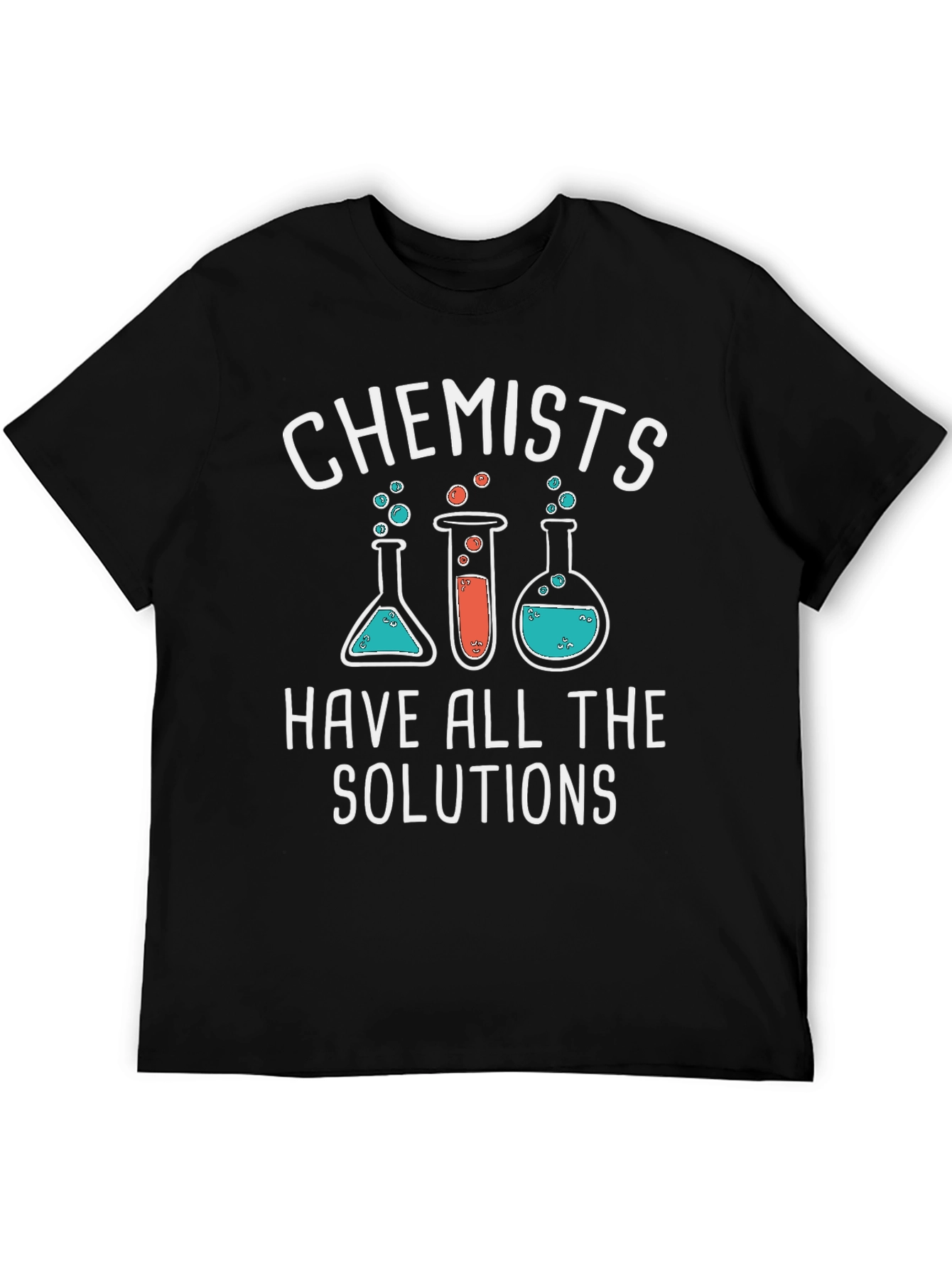 Black Chemist Humor Black T-Shirt - Solutions Graphic Tee view 5