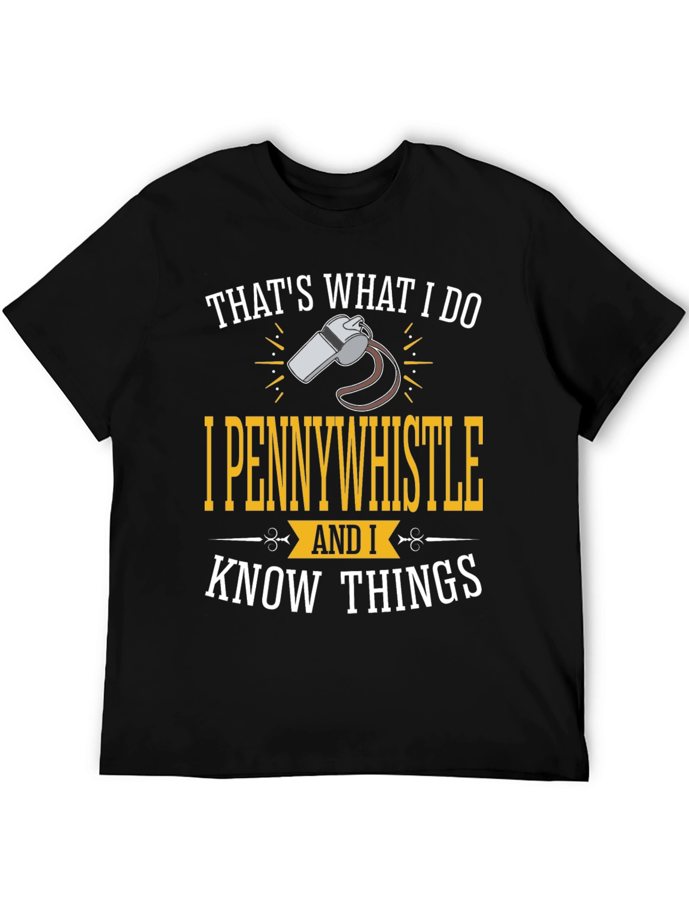 Black I Pennywhistle Funny Graphic T-Shirt view 5