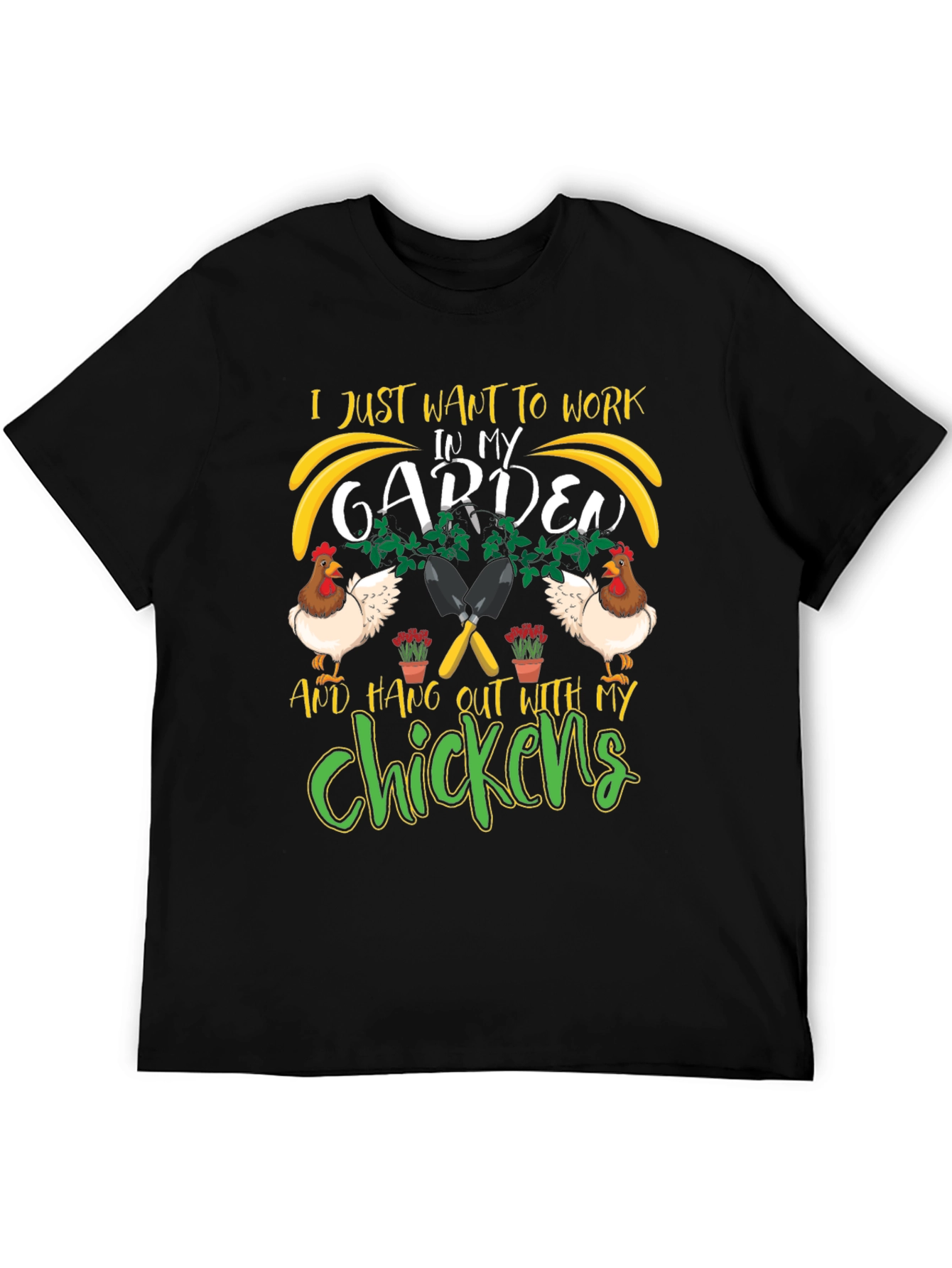 Work in My Garden with Chickens T-Shirt - 5
