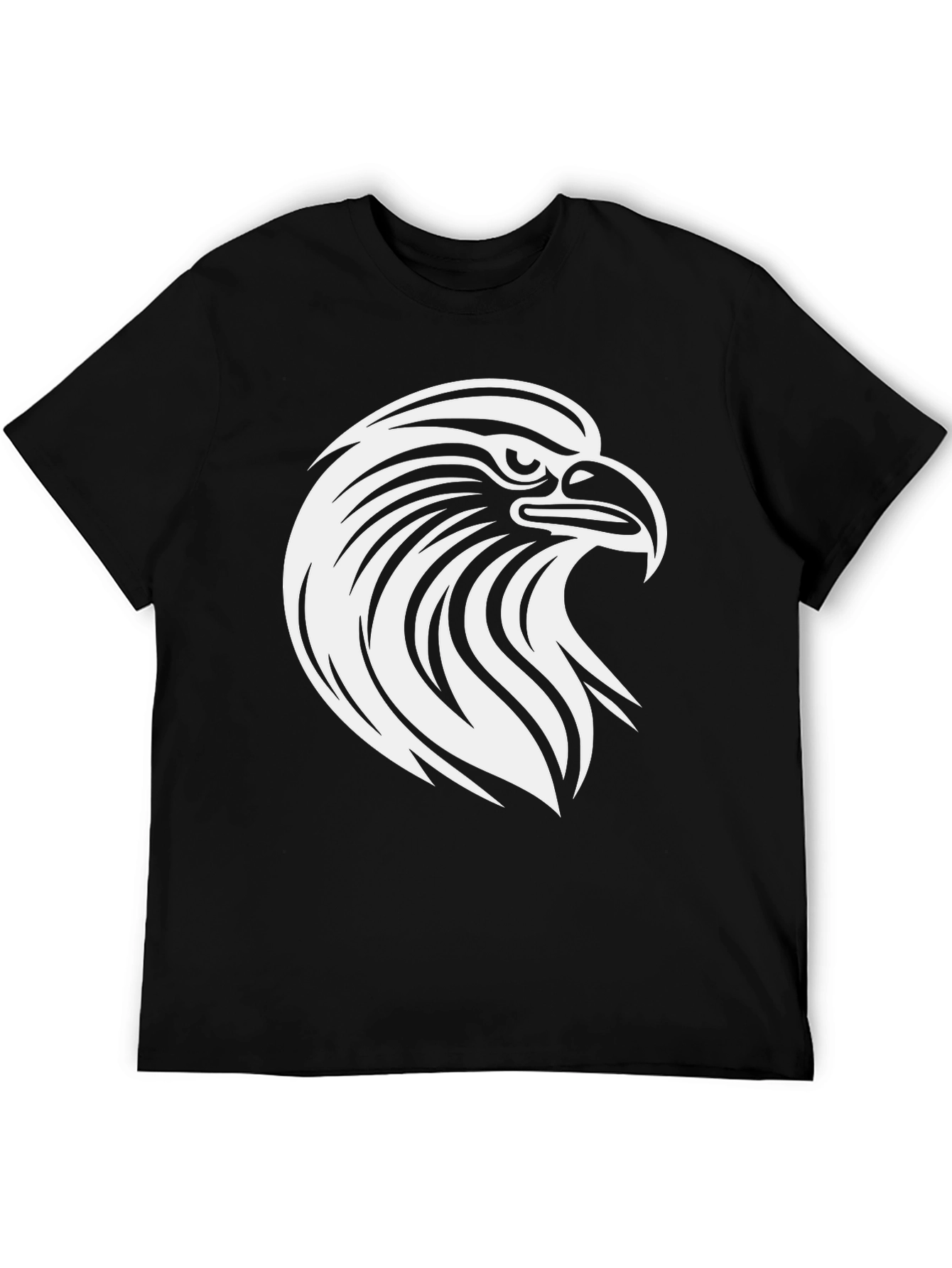 Black Bold Eagle Graphic Tee - Black Cotton T-Shirt view 5