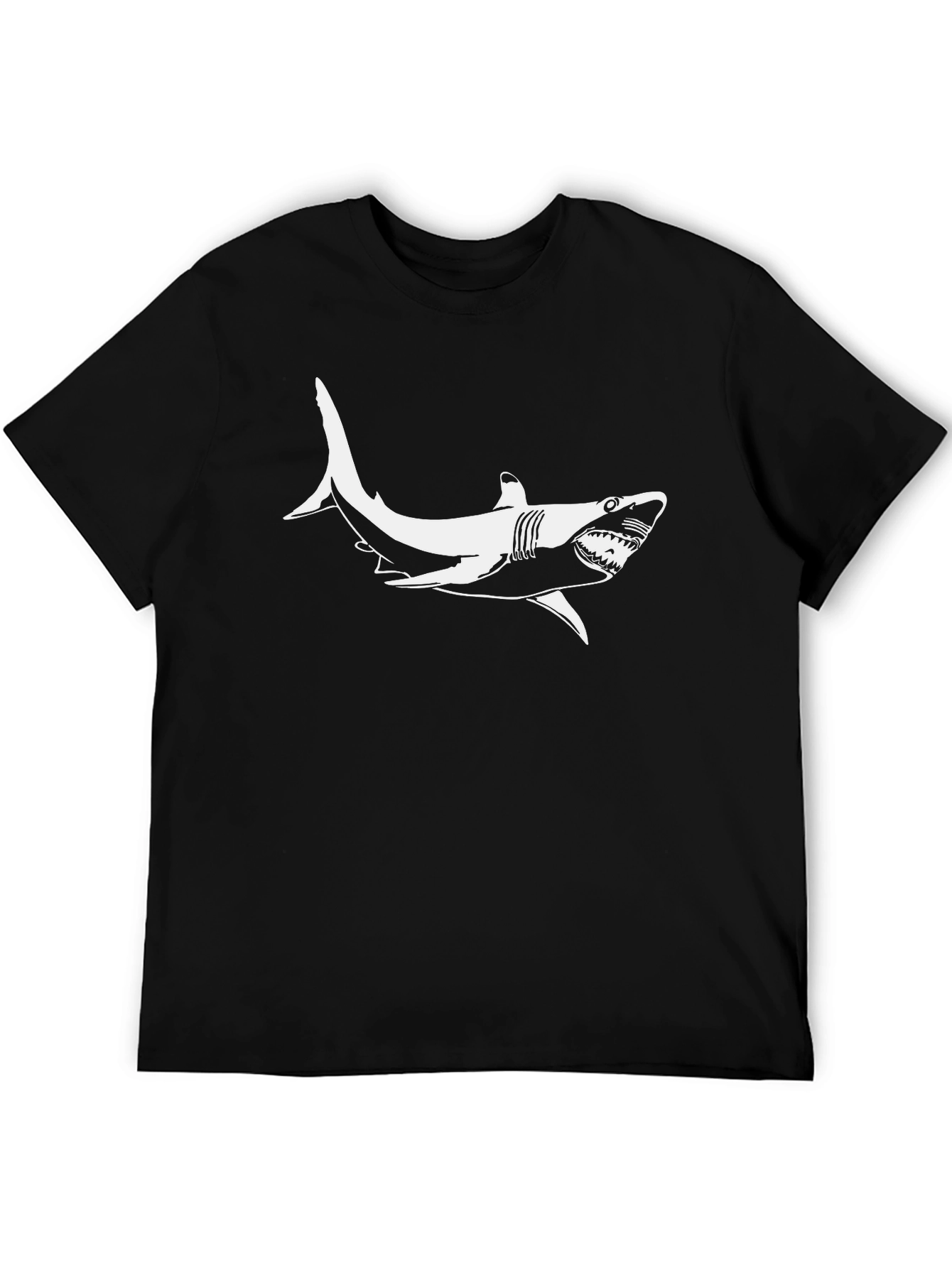 Black Black Shark Graphic Tee - Men's Cool Design view 5