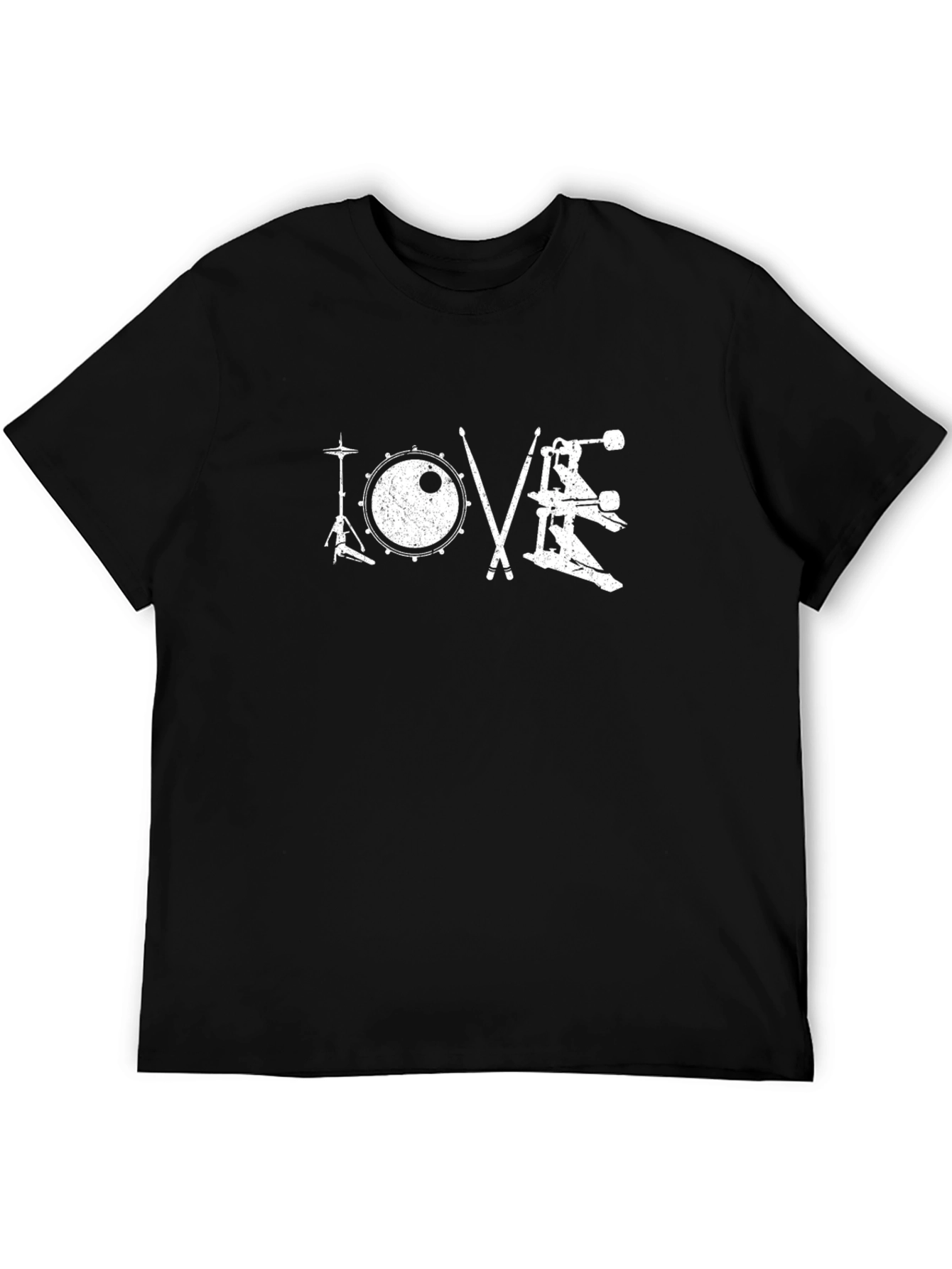 Black Drummer's Love T-Shirt - Music Lover Tee view 5