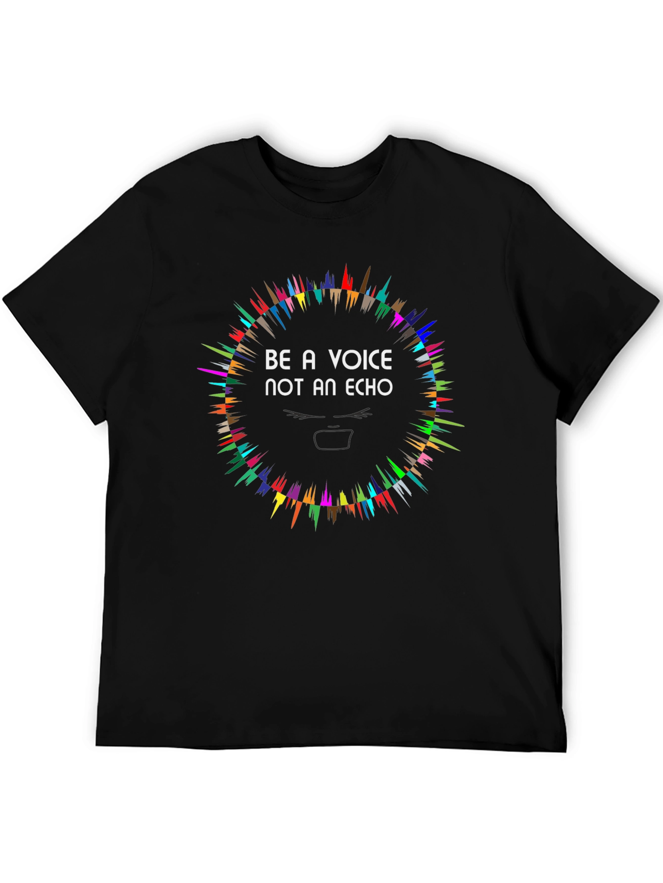 Black Be a Voice Tee - Colorful Statement Shirt view 5