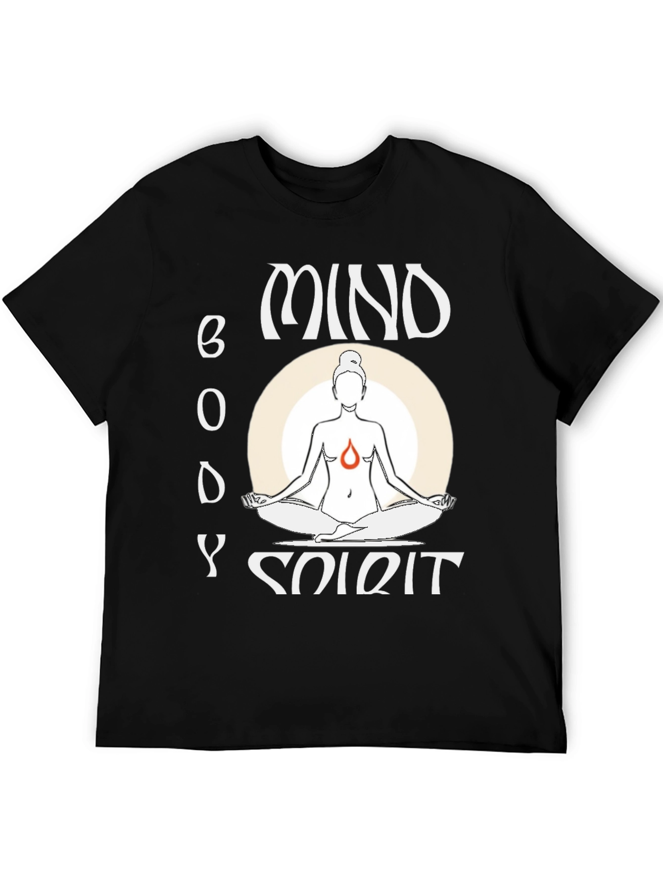 Black Mind Body Spirit Yoga T-Shirt view 5