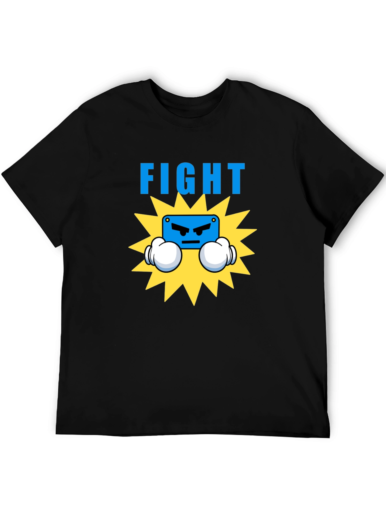 Black Fight Graphic T-Shirt - Boxing Cartoon Design view 5