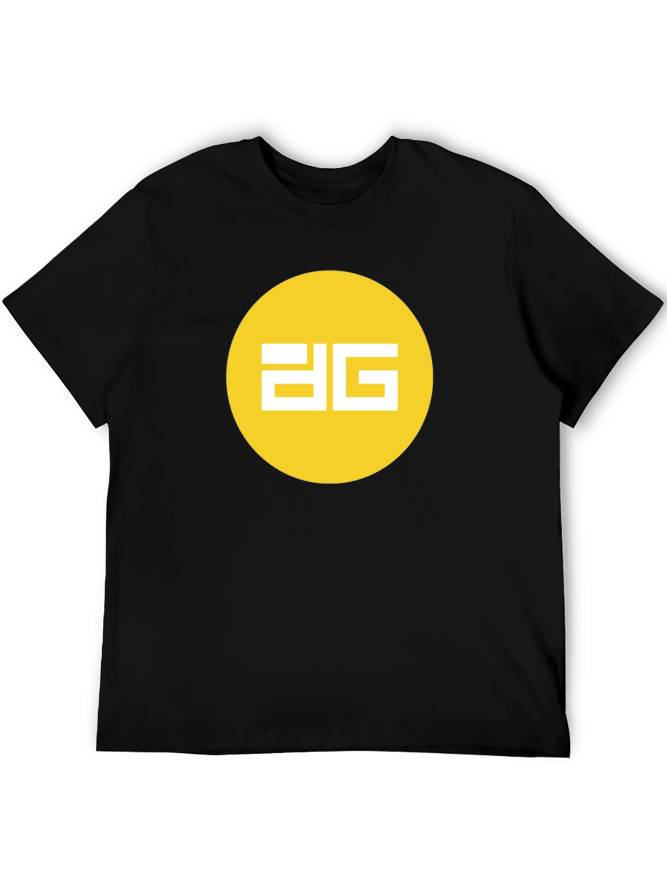 Black Modern Black Tee - Yellow Circle Graphic Design view 5