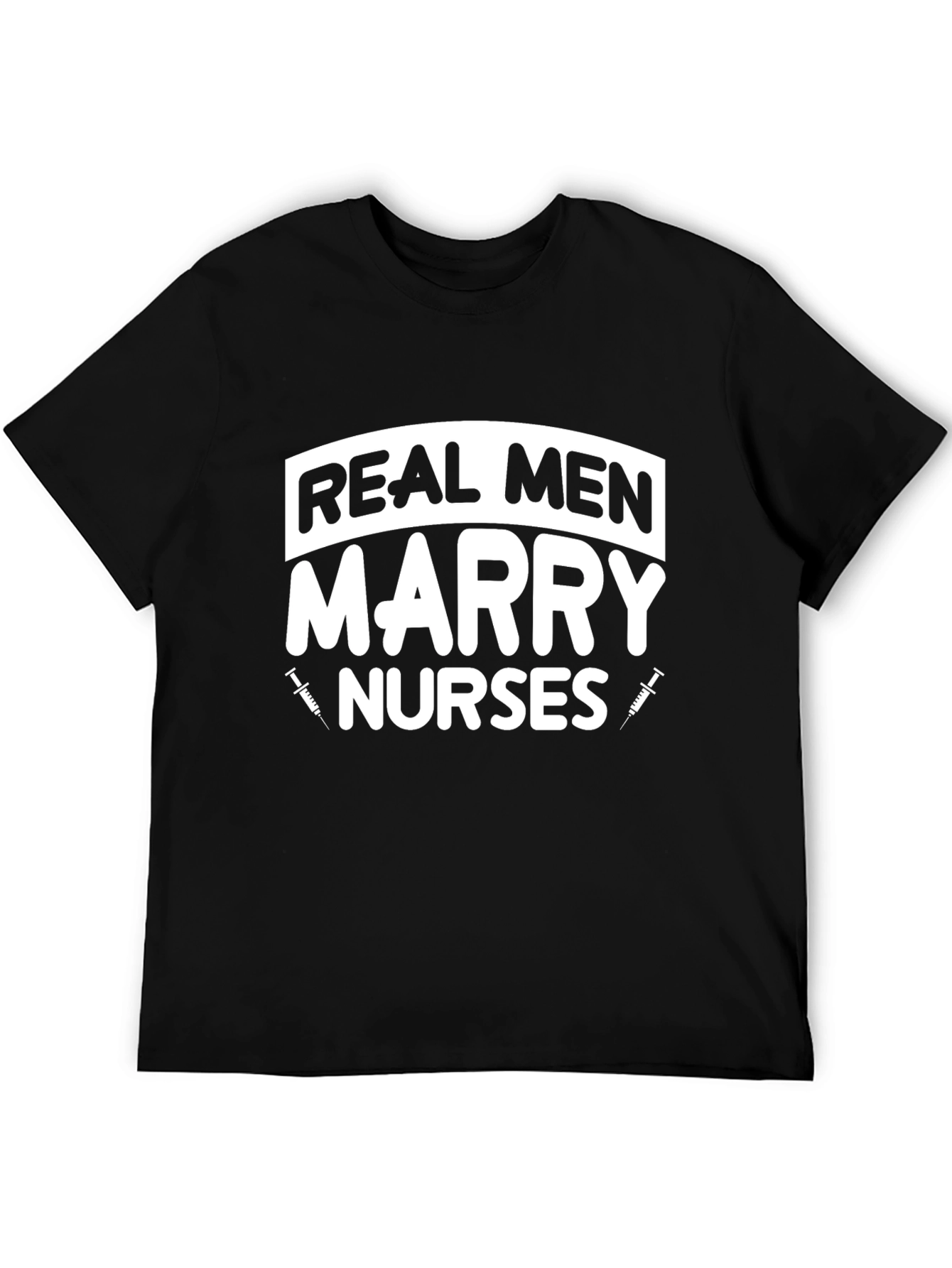 Black Real Men Marry Nurses Graphic Tee view 5