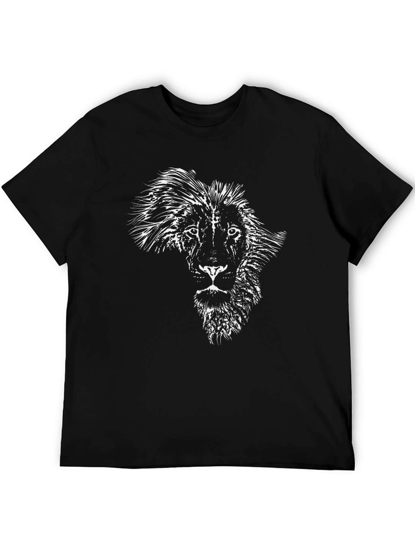 Black Lion Africa Map Graphic Black T-Shirt view 5