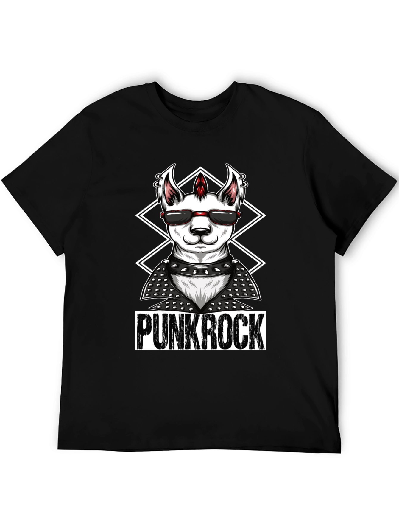 Black Punk Rock Llama T-Shirt - Cool & Edgy Design view 5
