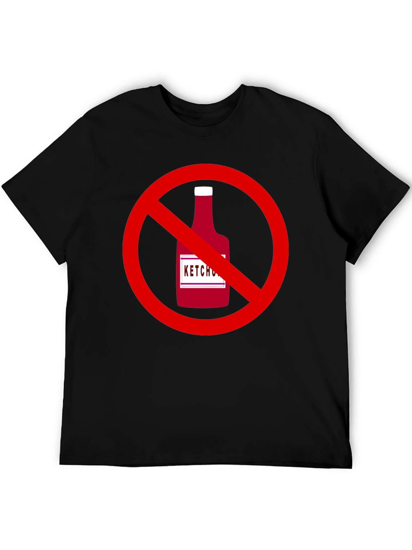 Black No Ketchup T-Shirt - Funny Graphic Tee view 5