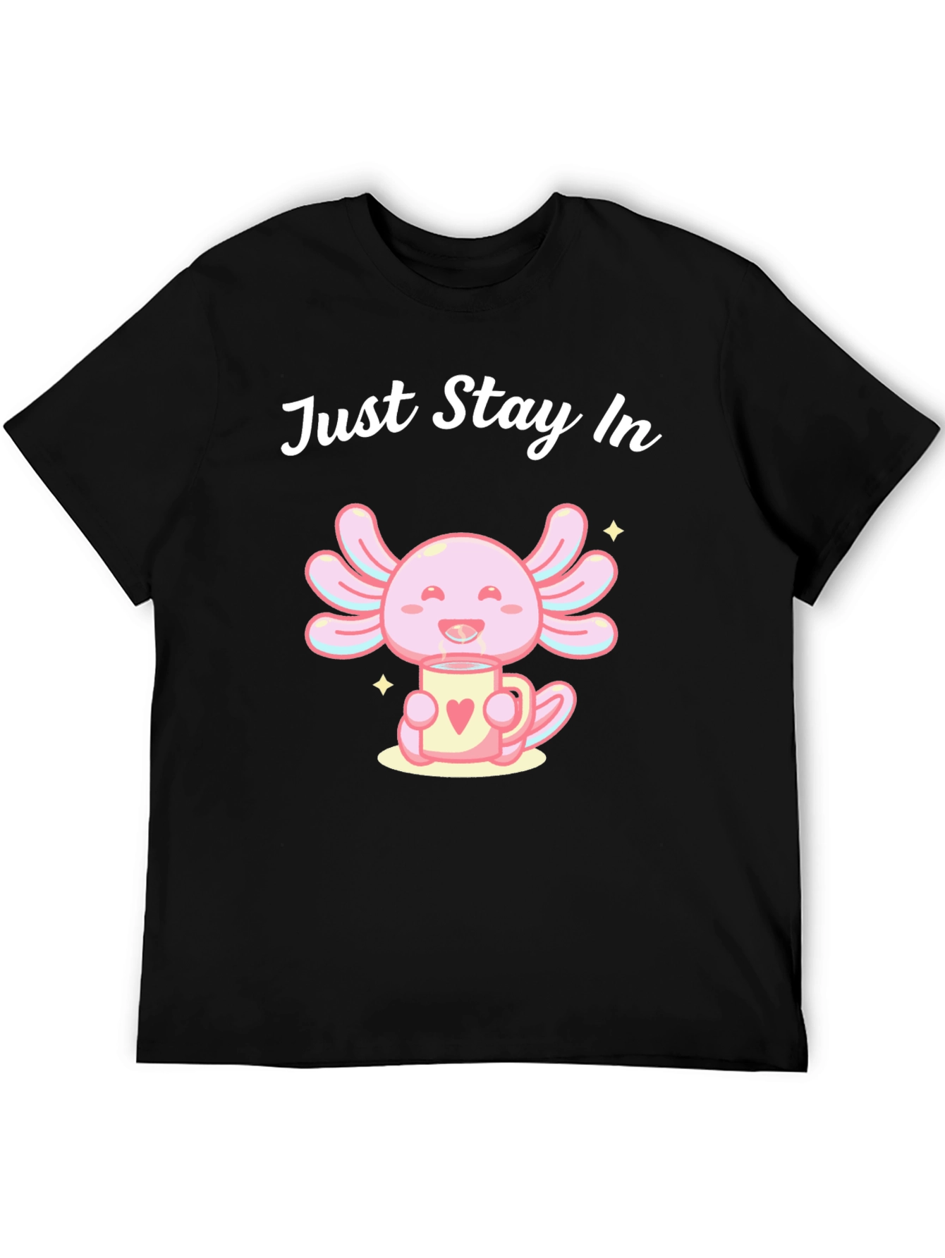 Black Just Stay In Axolotl T-Shirt view 5