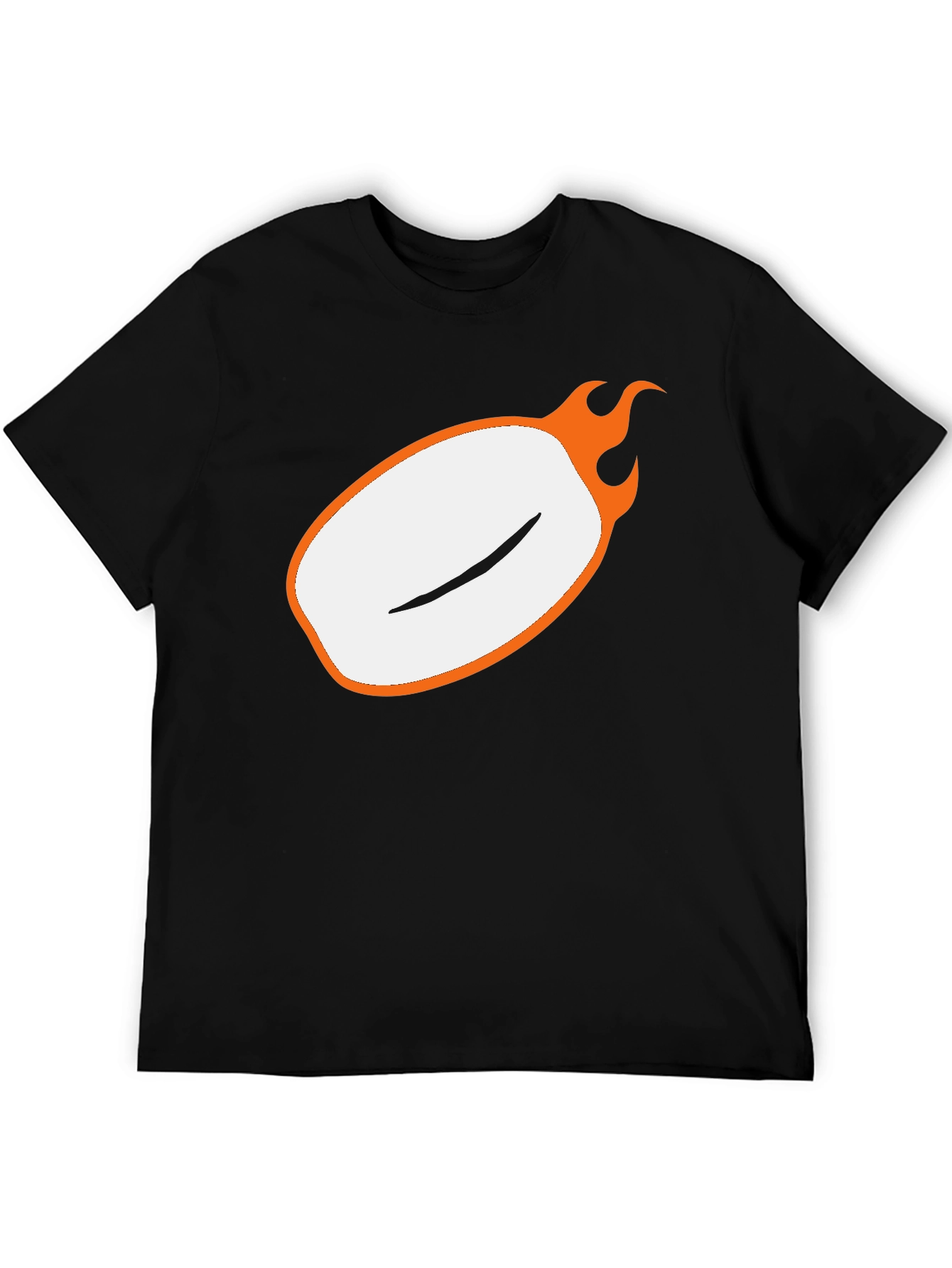 Black Men's Black Graphic Tee - Flaming Oval Design view 5