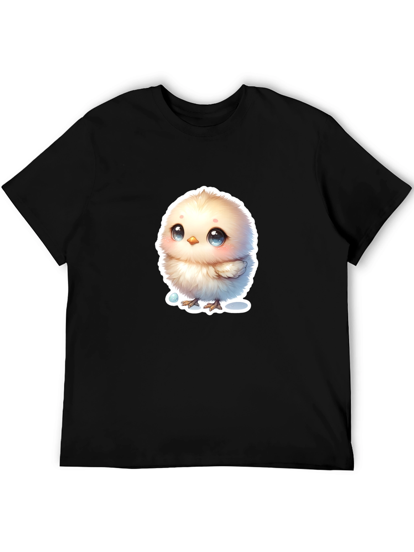 Black Cute Chick Graphic Tee - Black Cotton Blend T-Shirt view 5