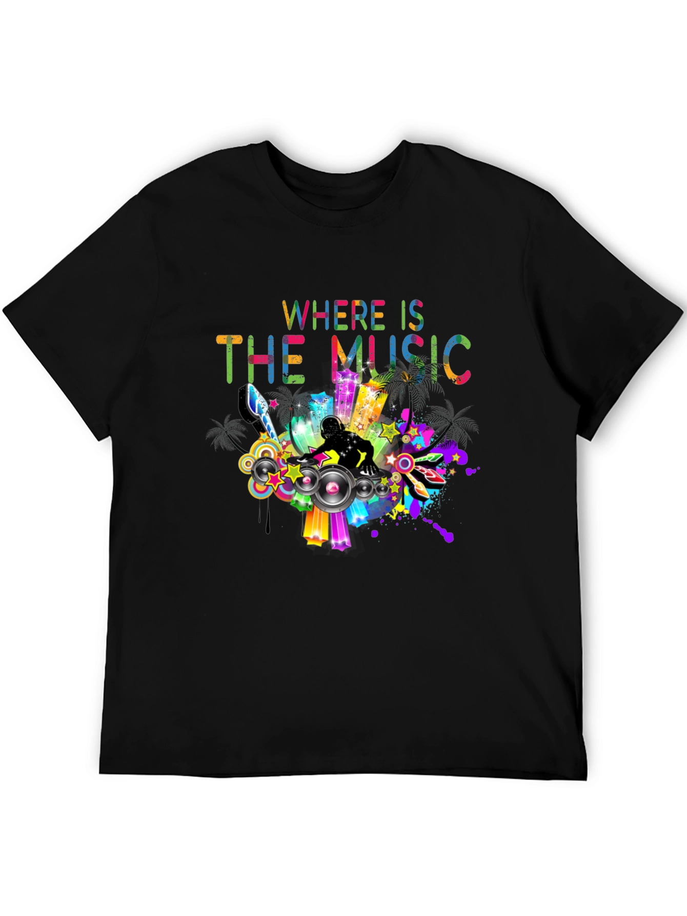 Black Where is the Music DJ Graphic Tee view 5